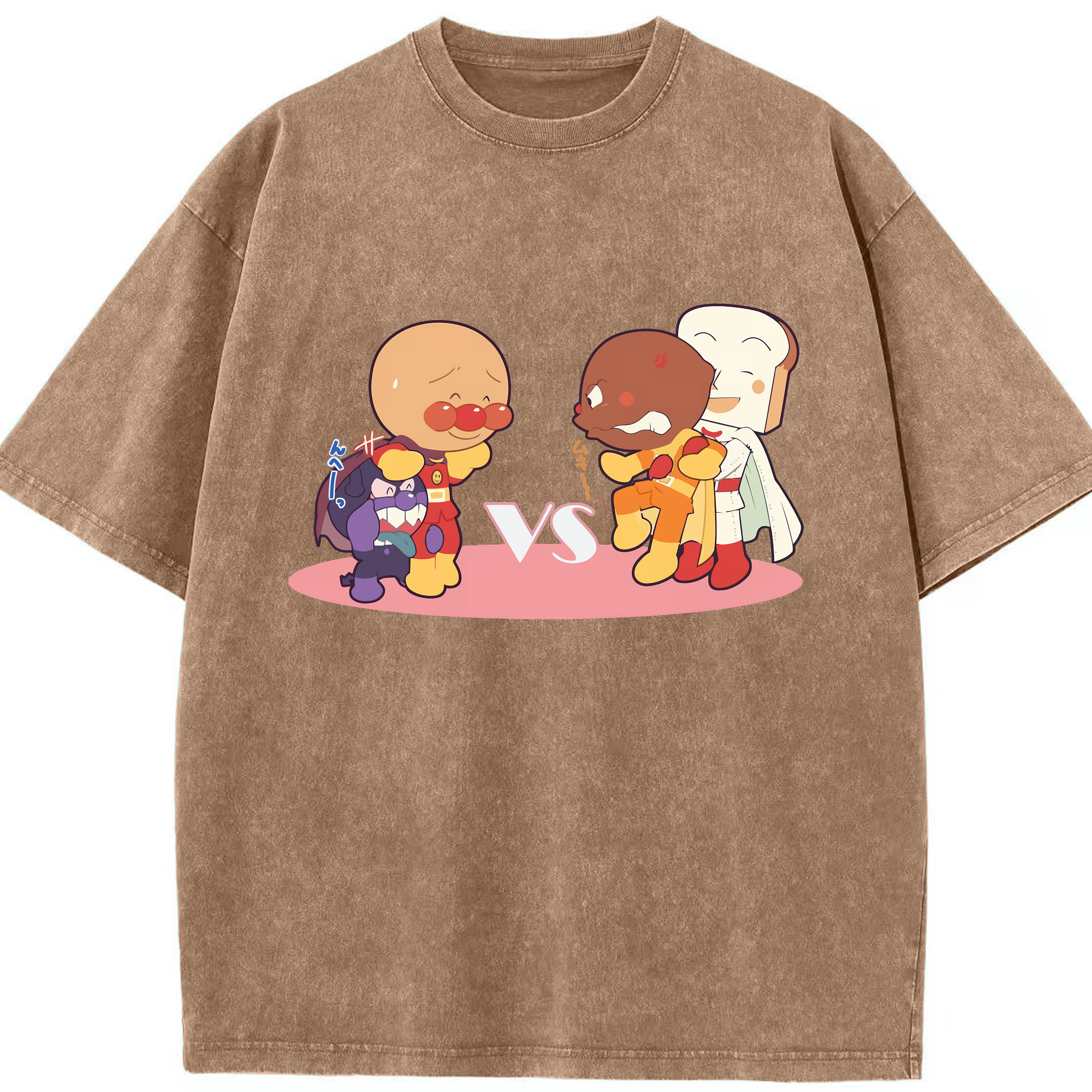 （画像用） アンパンマン Anpanman 綿100% ヴィンテージ風 半袖Tシャツ（フロントプリント）