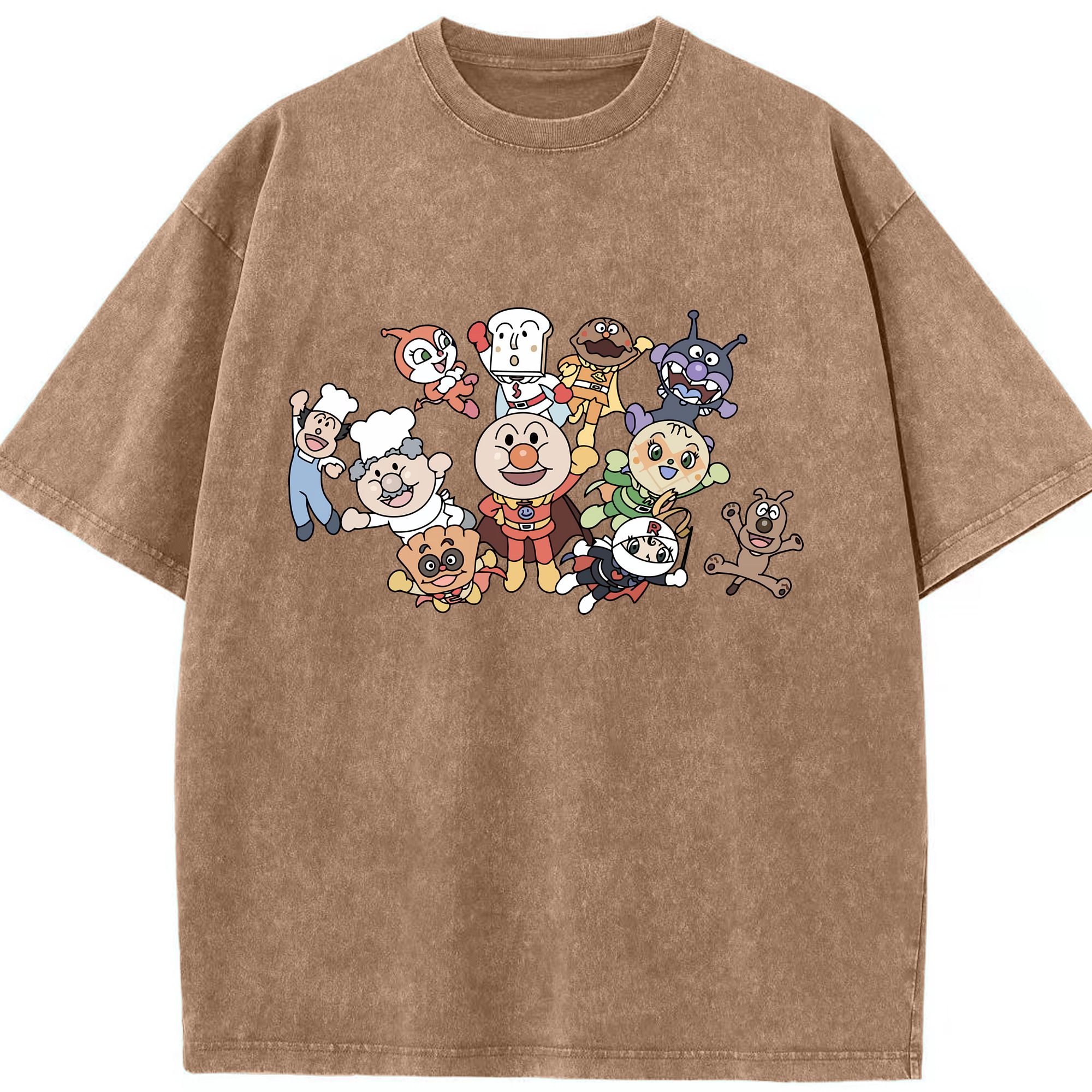 （画像用） アンパンマン Anpanman 綿100% ヴィンテージ風 半袖Tシャツ（フロントプリント）