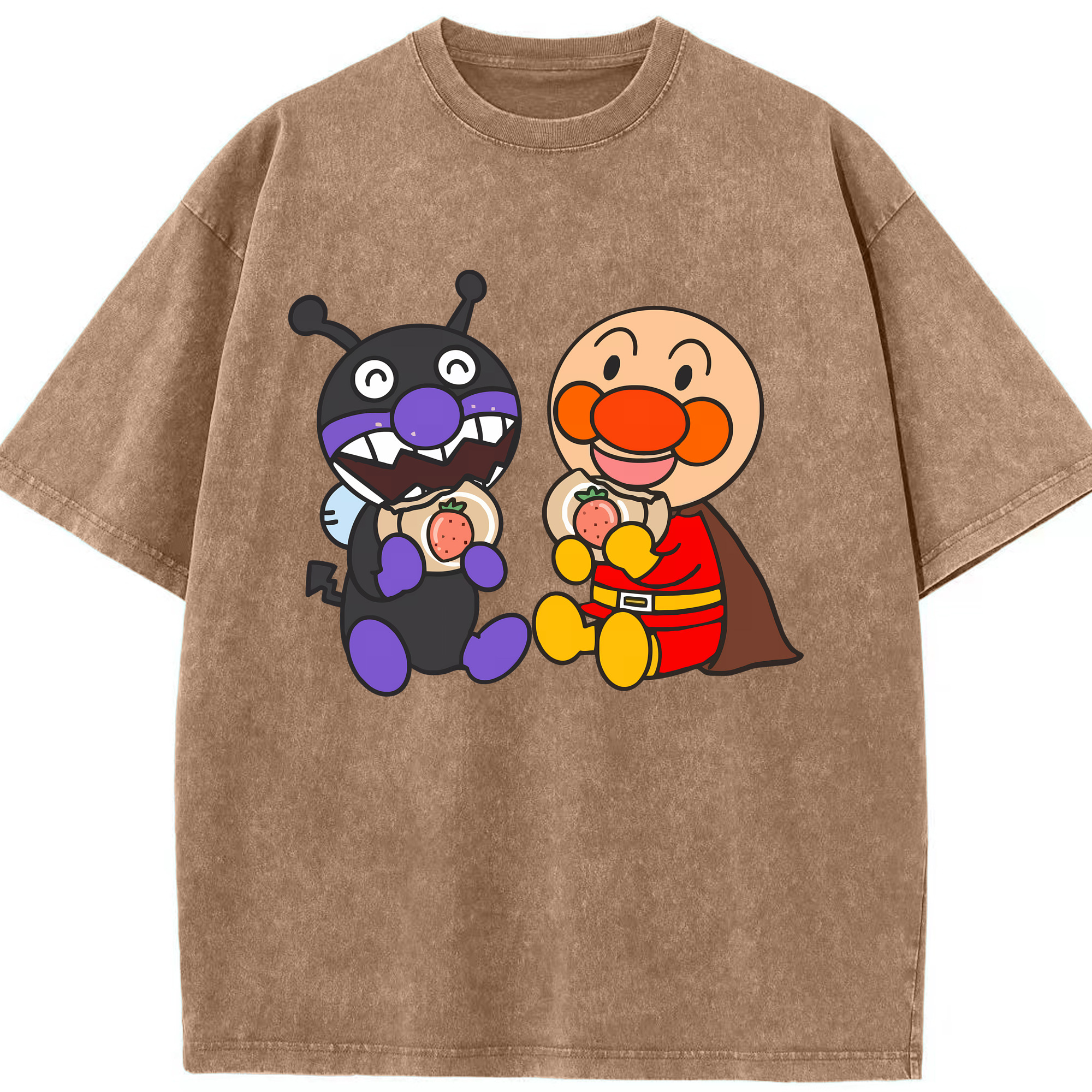 （画像用） アンパンマン Anpanman 綿100% ヴィンテージ風 半袖Tシャツ（フロントプリント）