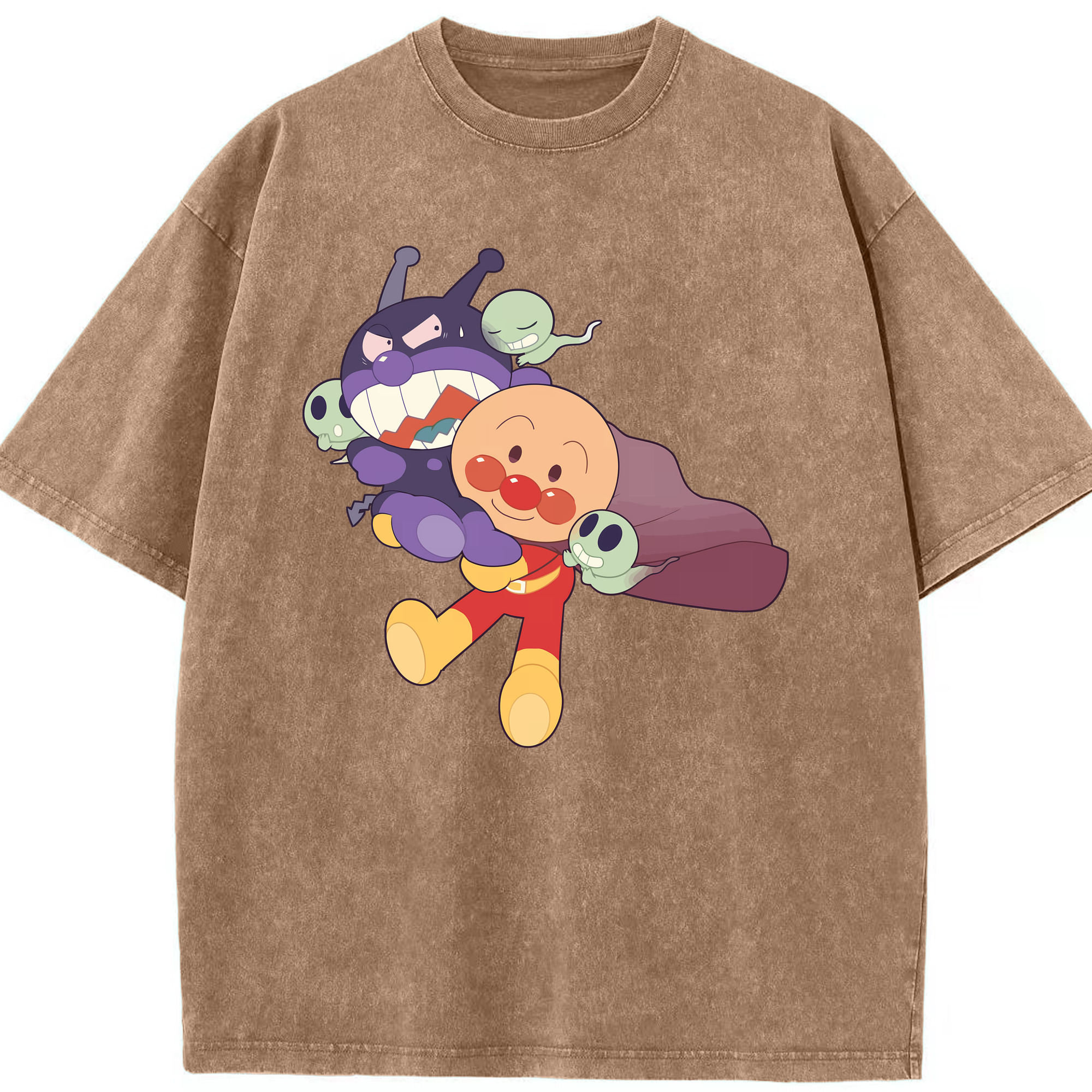 （画像用） アンパンマン Anpanman 綿100% ヴィンテージ風 半袖Tシャツ（フロントプリント）