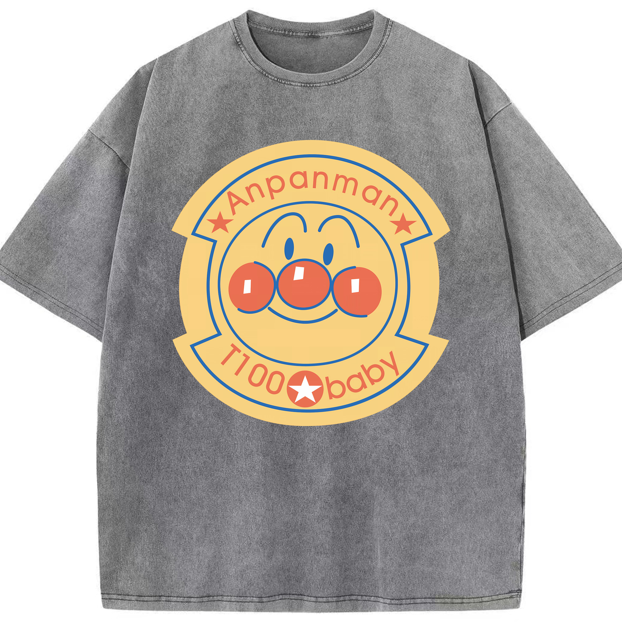 （画像用） アンパンマン Anpanman 綿100% ヴィンテージ風 半袖Tシャツ（フロントプリント）