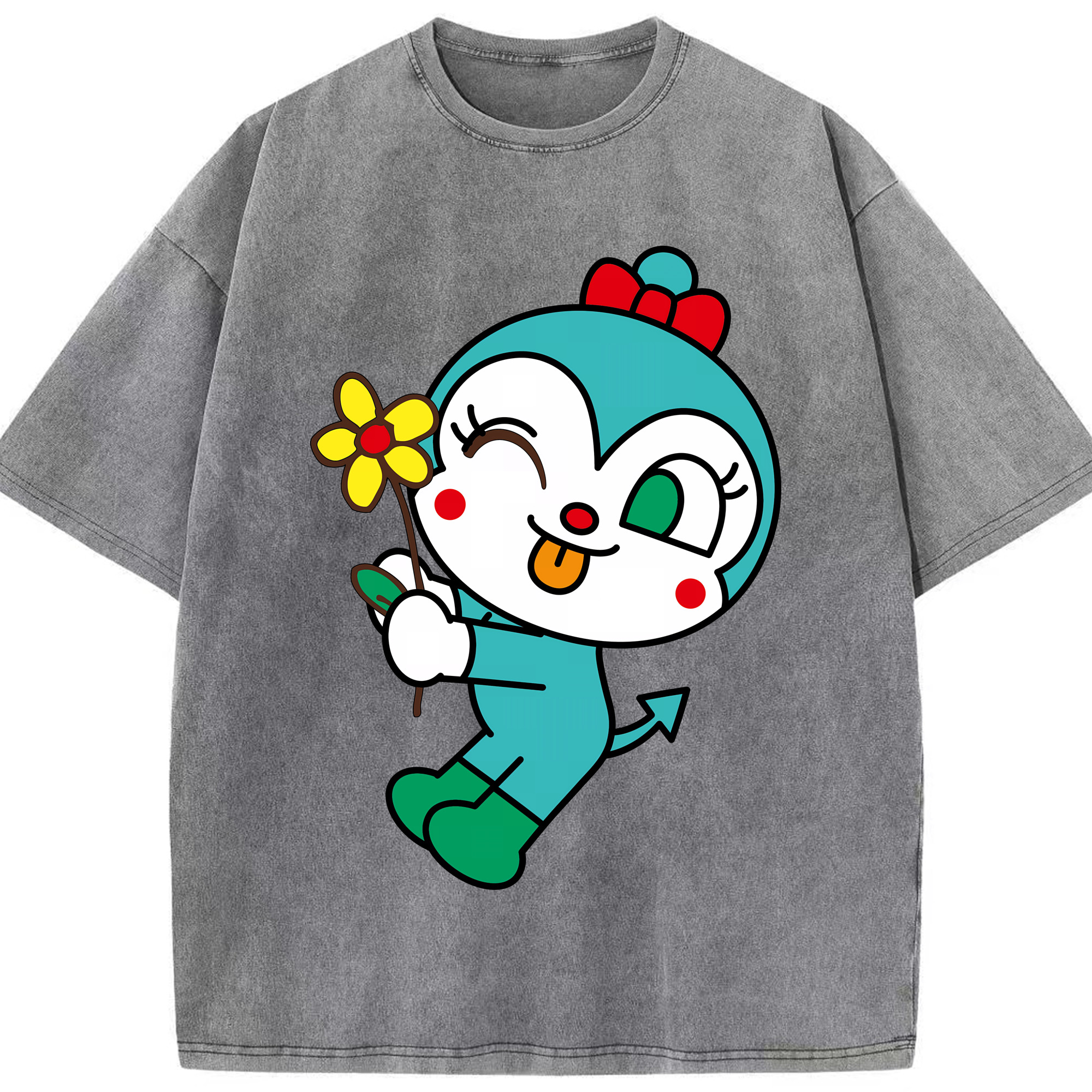 （画像用） アンパンマン Anpanman 綿100% ヴィンテージ風 半袖Tシャツ（フロントプリント）
