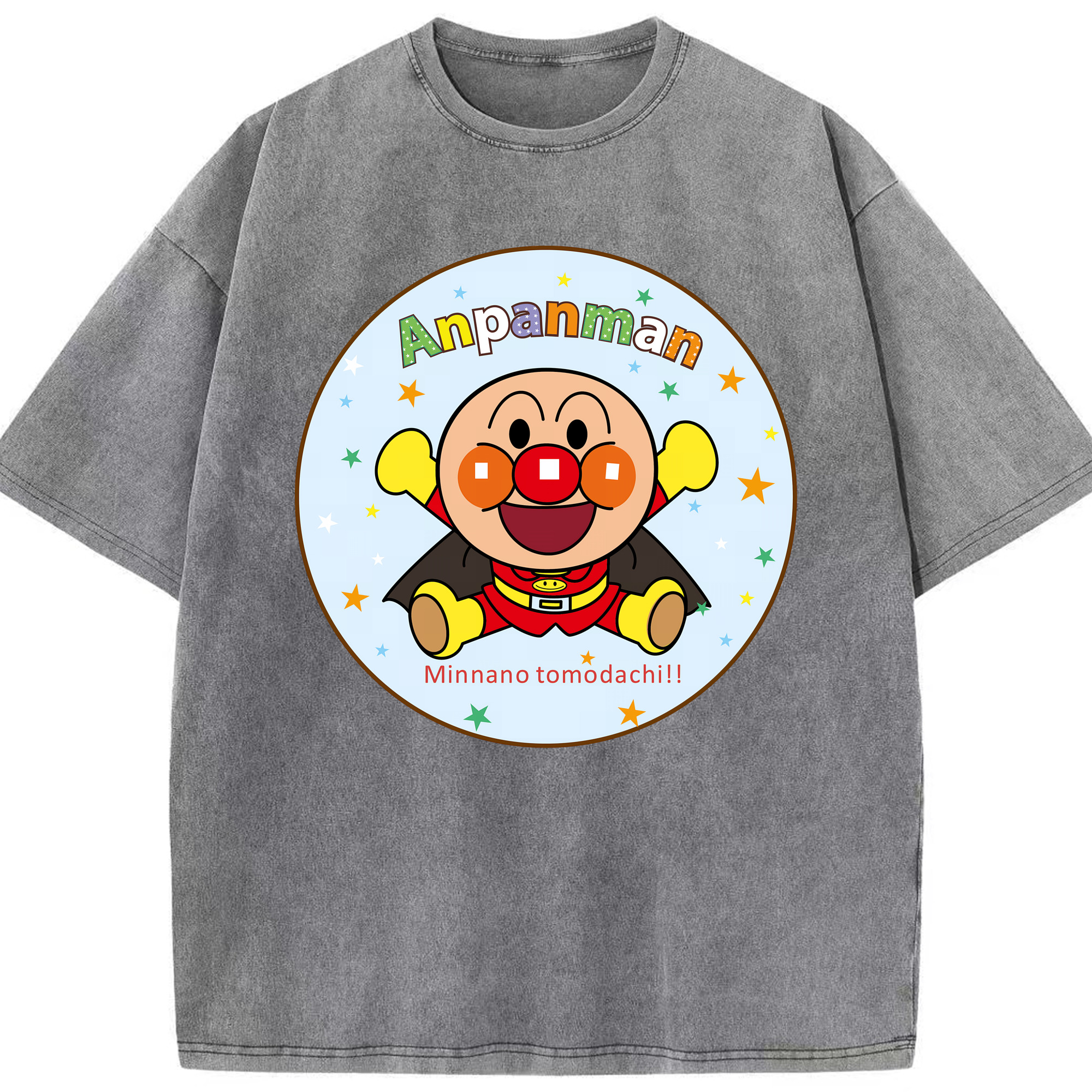 （画像用） アンパンマン Anpanman 綿100% ヴィンテージ風 半袖Tシャツ（フロントプリント）
