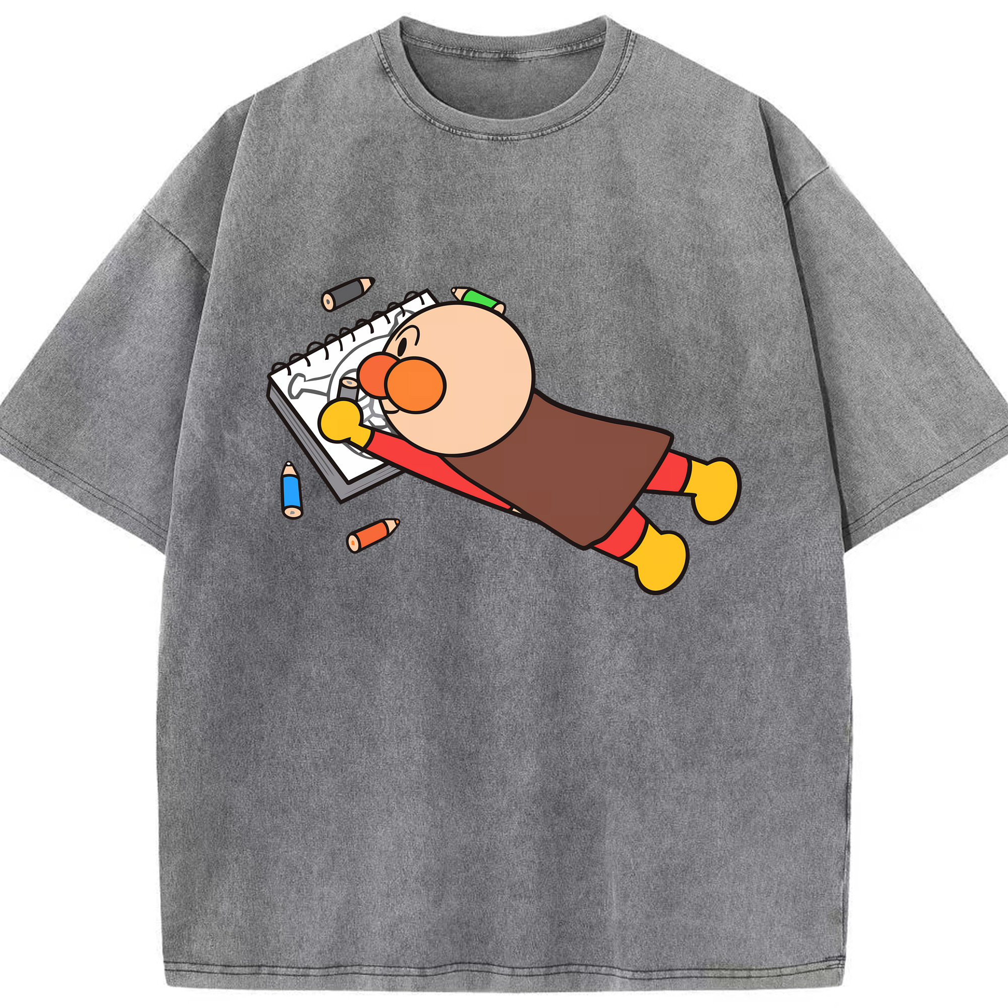 （画像用） アンパンマン Anpanman 綿100% ヴィンテージ風 半袖Tシャツ（フロントプリント）