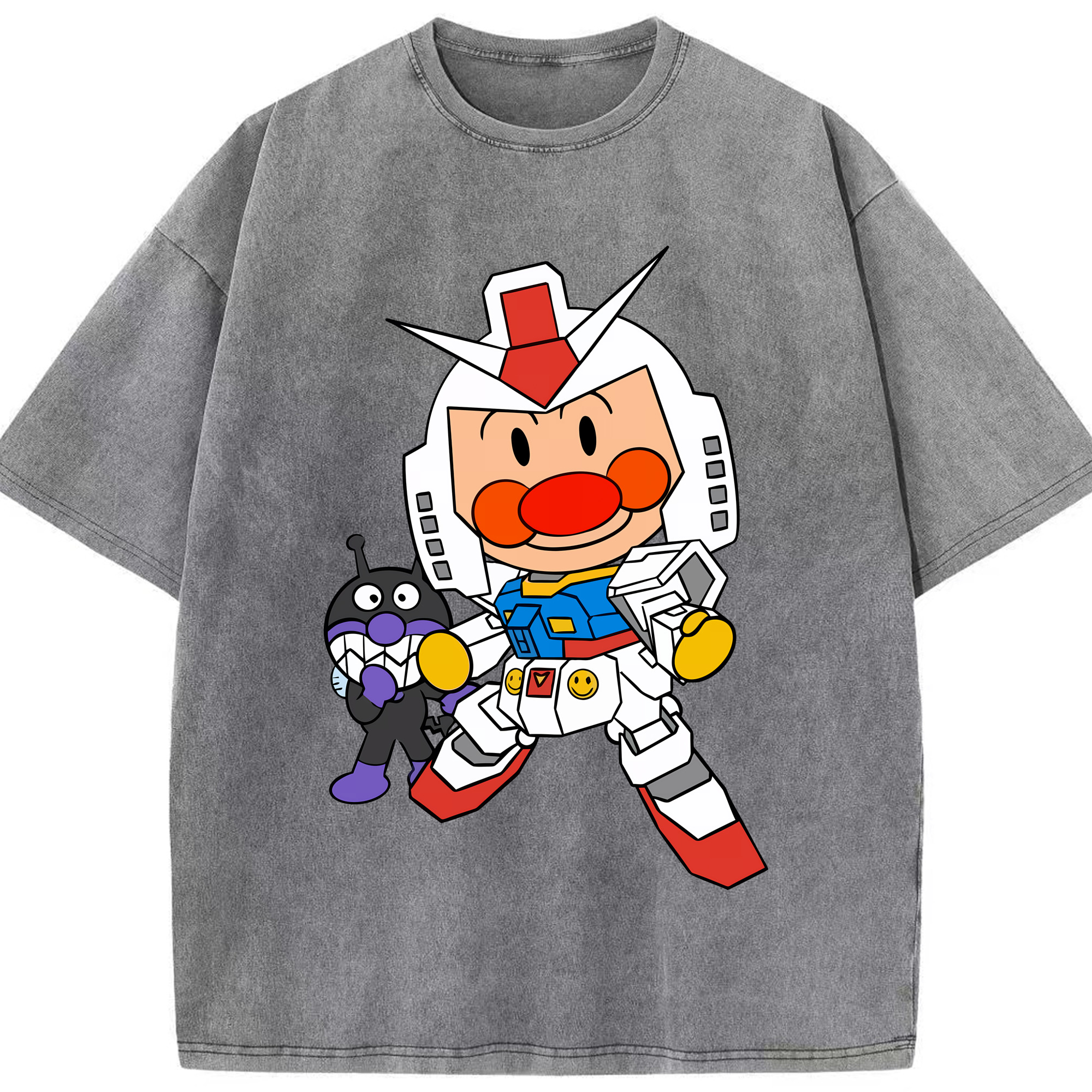 （画像用） アンパンマン Anpanman 綿100% ヴィンテージ風 半袖Tシャツ（フロントプリント）