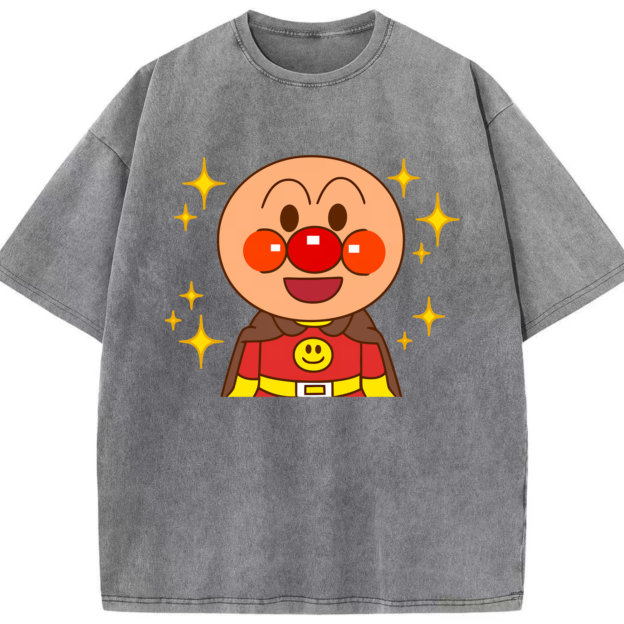 （画像用） アンパンマン Anpanman 綿100% ヴィンテージ風 半袖Tシャツ（フロントプリント）