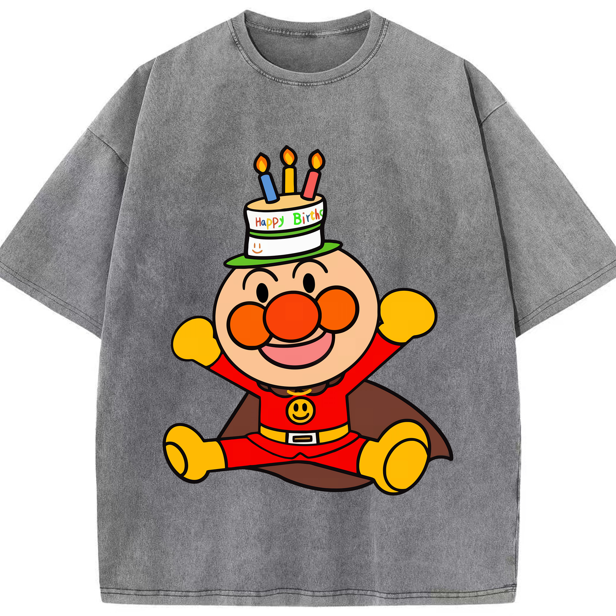 （画像用） アンパンマン Anpanman 綿100% ヴィンテージ風 半袖Tシャツ（フロントプリント）