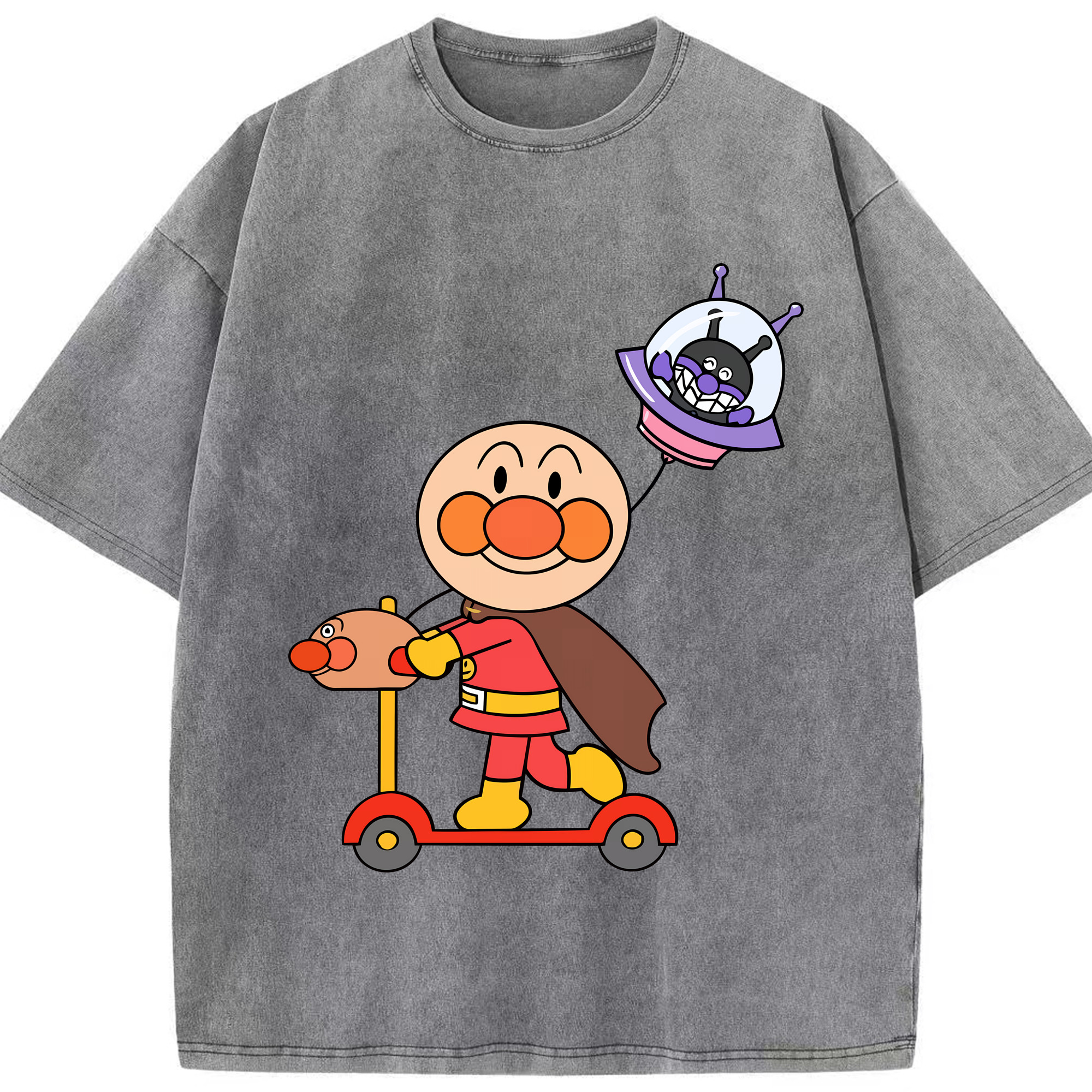 （画像用） アンパンマン Anpanman 綿100% ヴィンテージ風 半袖Tシャツ（フロントプリント）