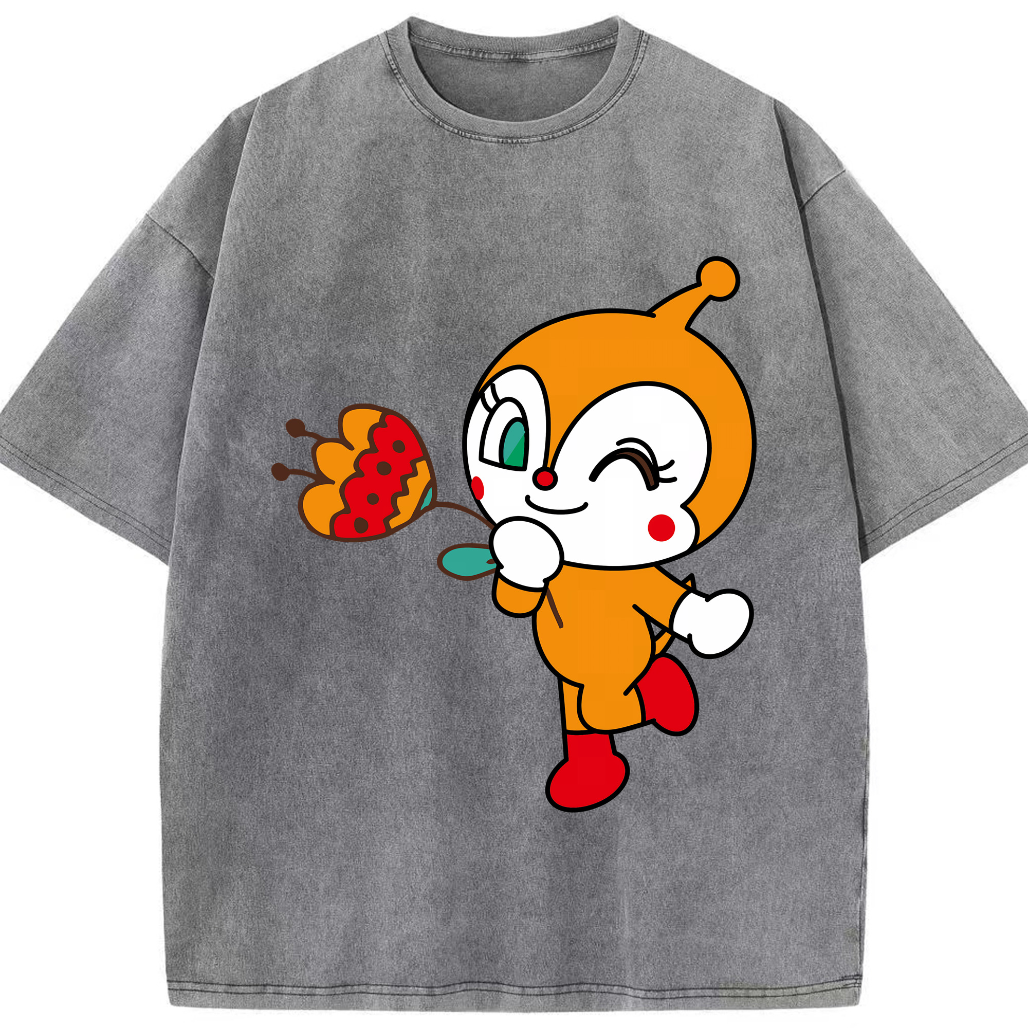 （画像用） アンパンマン Anpanman 綿100% ヴィンテージ風 半袖Tシャツ（フロントプリント）
