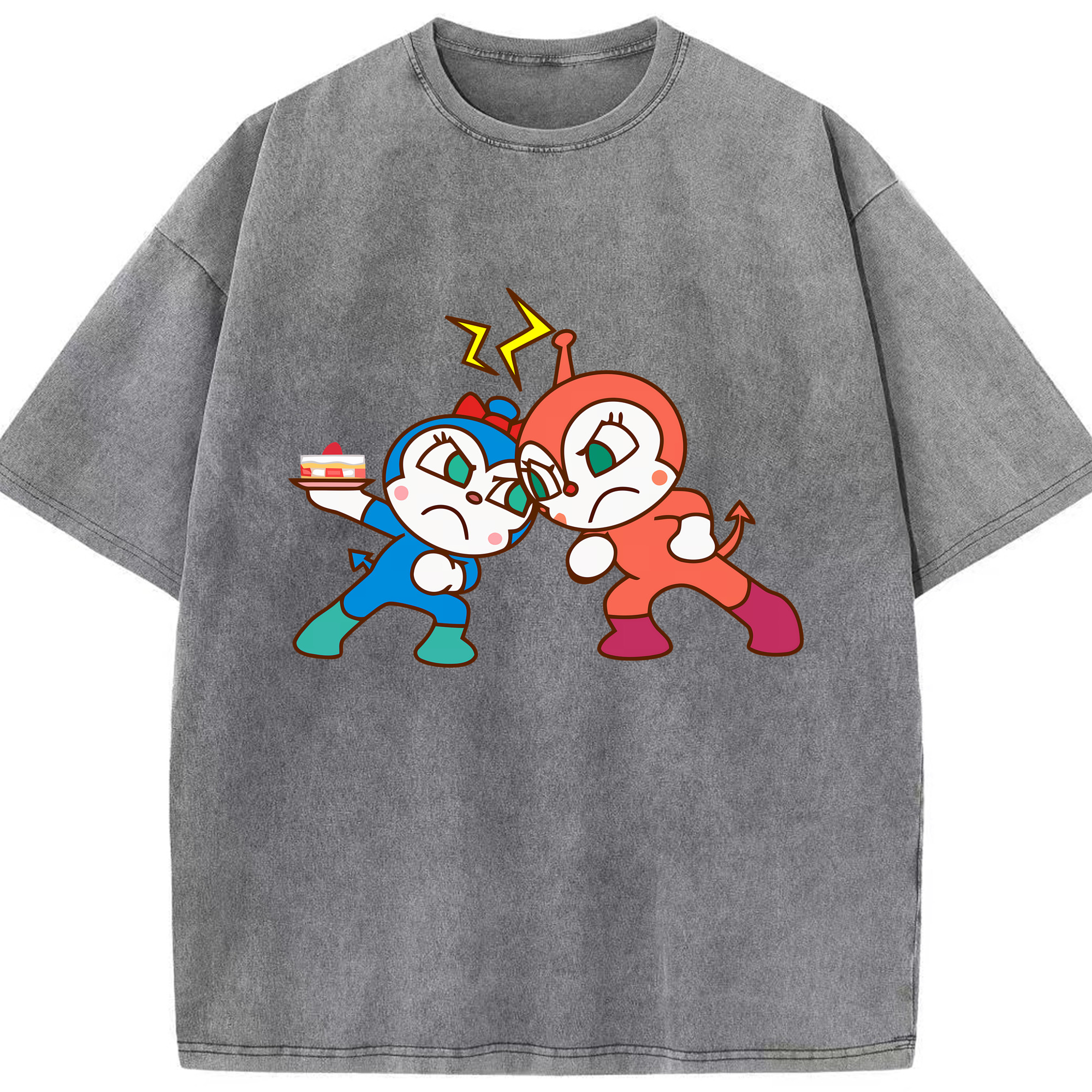 （画像用） アンパンマン Anpanman 綿100% ヴィンテージ風 半袖Tシャツ（フロントプリント）