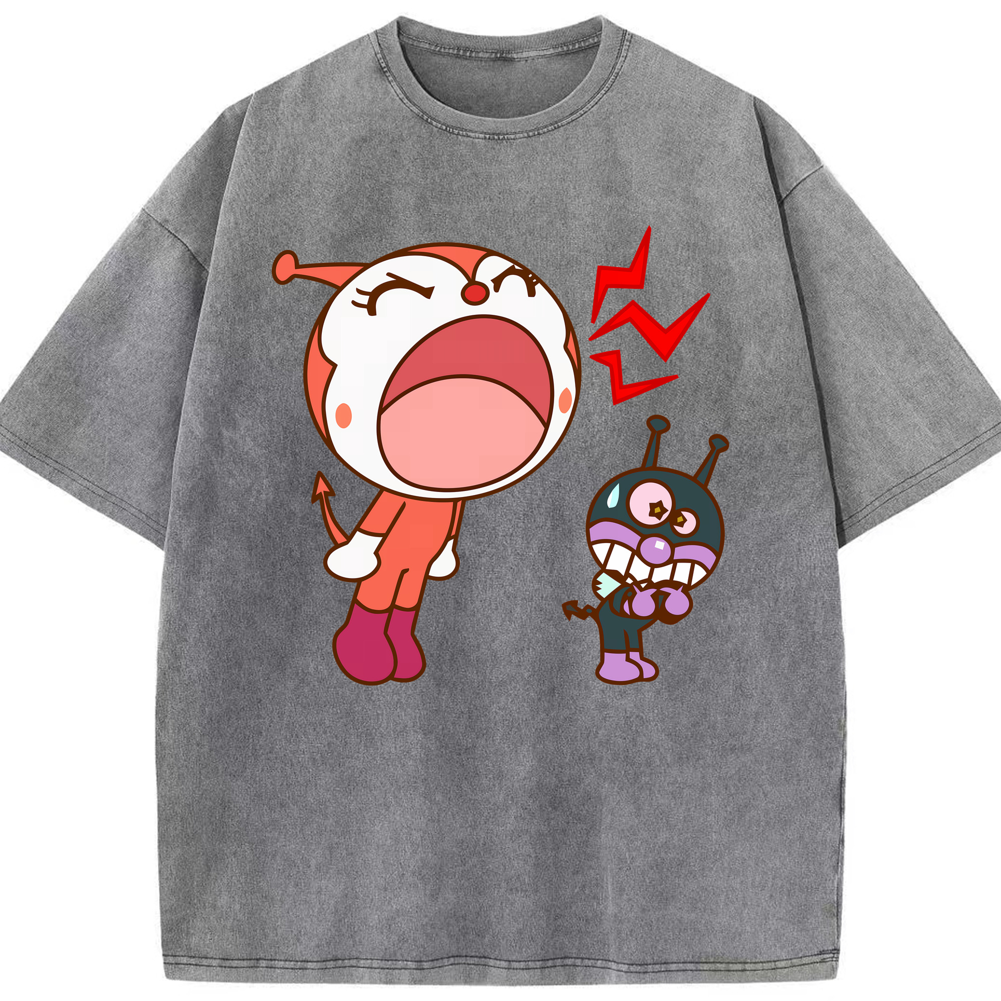 （画像用） アンパンマン Anpanman 綿100% ヴィンテージ風 半袖Tシャツ（フロントプリント）