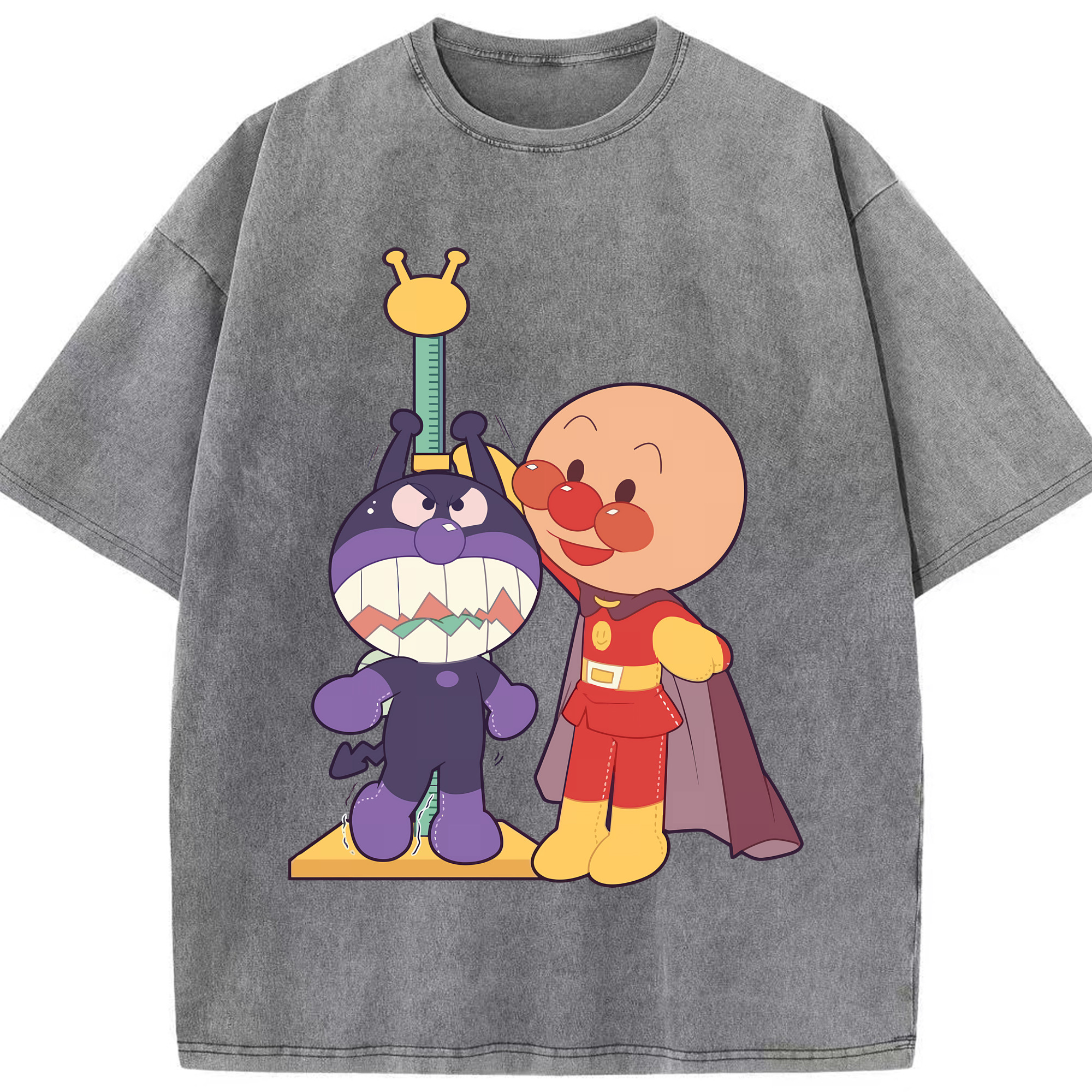 （画像用） アンパンマン Anpanman 綿100% ヴィンテージ風 半袖Tシャツ（フロントプリント）