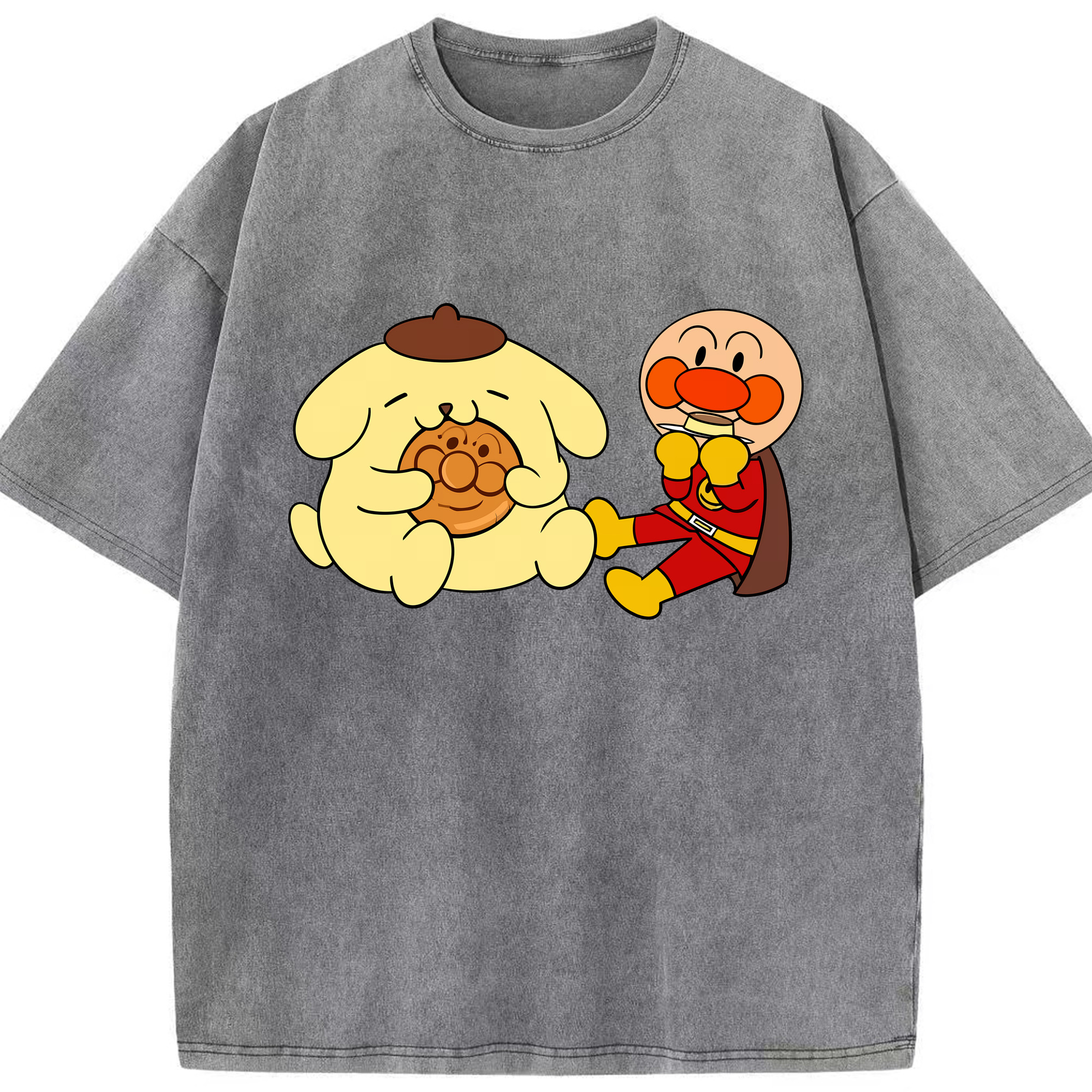 （画像用） アンパンマン Anpanman 綿100% ヴィンテージ風 半袖Tシャツ（フロントプリント）