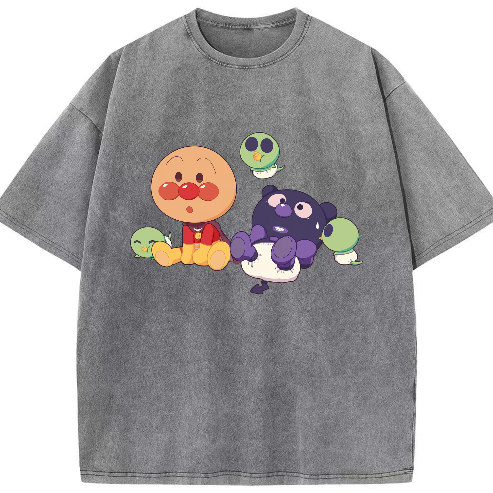 （画像用） アンパンマン Anpanman 綿100% ヴィンテージ風 半袖Tシャツ（フロントプリント）