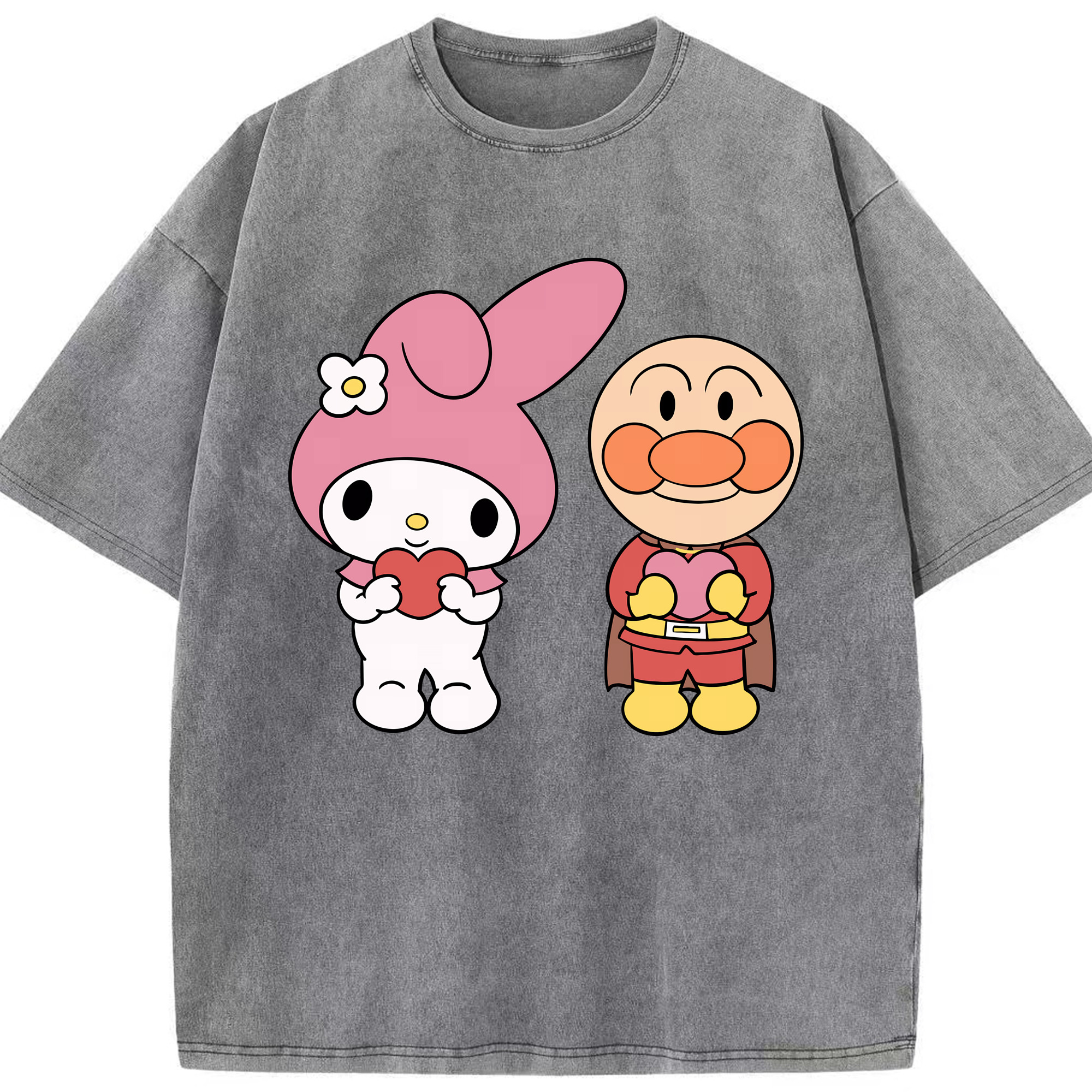 （画像用） アンパンマン Anpanman 綿100% ヴィンテージ風 半袖Tシャツ（フロントプリント）