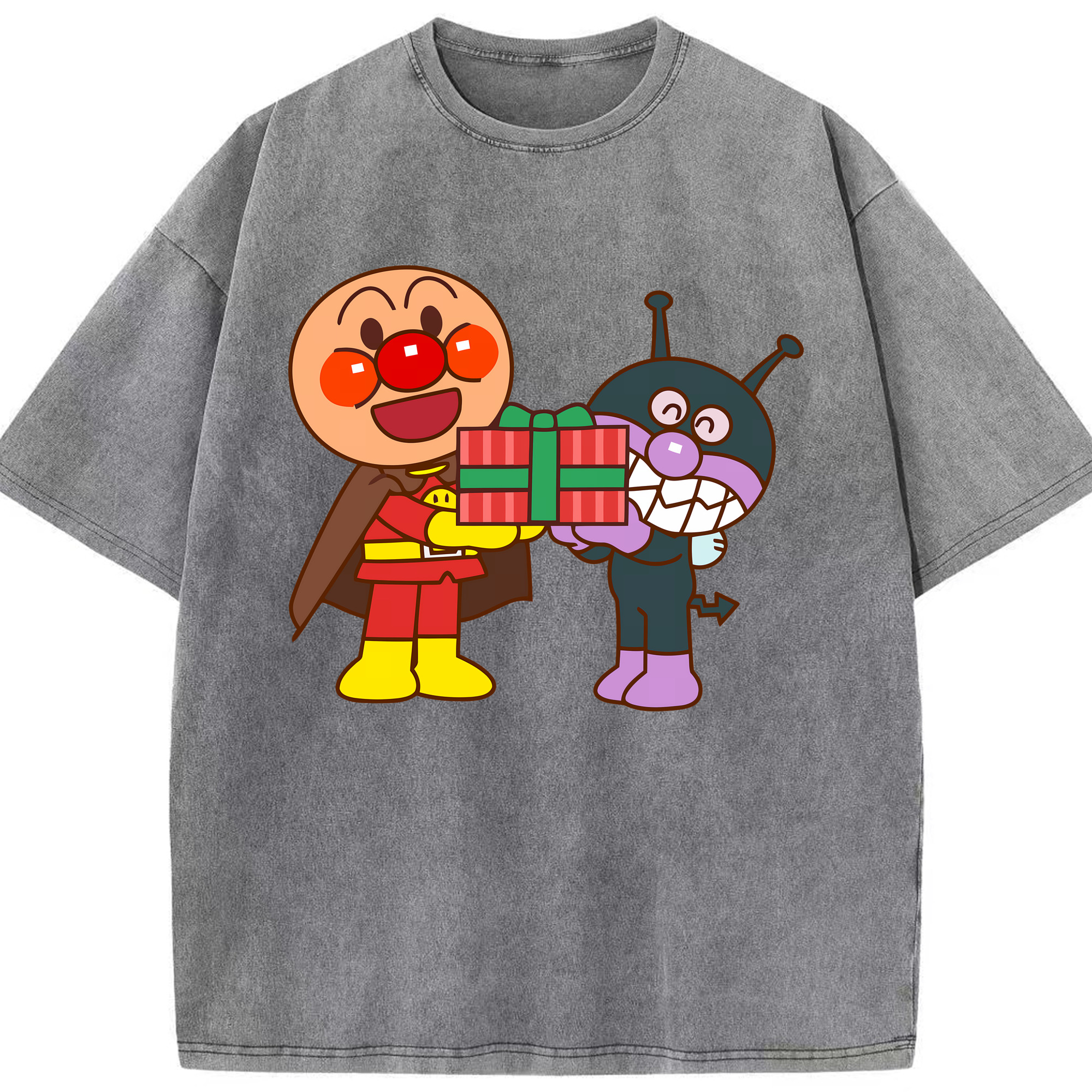 （画像用） アンパンマン Anpanman 綿100% ヴィンテージ風 半袖Tシャツ（フロントプリント）
