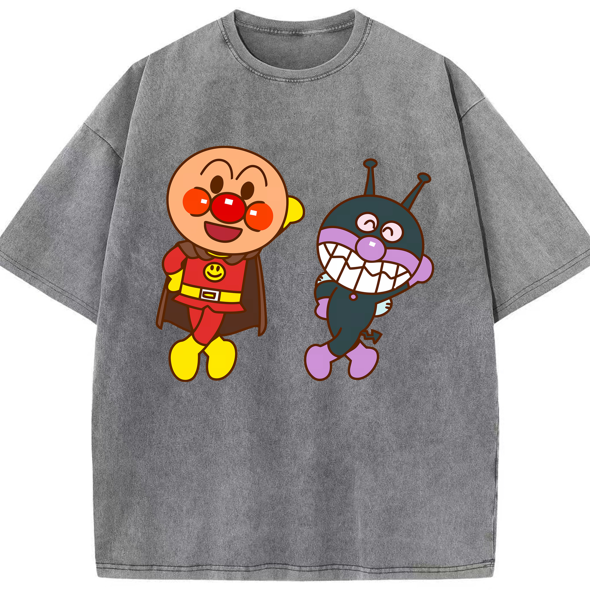 （画像用） アンパンマン Anpanman 綿100% ヴィンテージ風 半袖Tシャツ（フロントプリント）