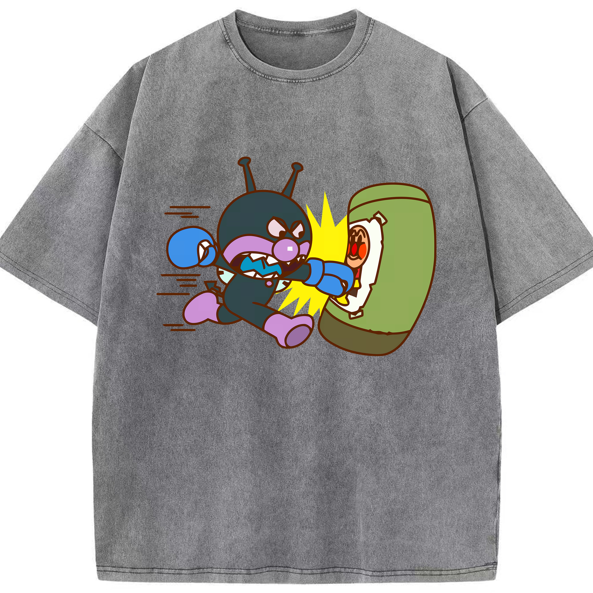 （画像用） アンパンマン Anpanman 綿100% ヴィンテージ風 半袖Tシャツ（フロントプリント）