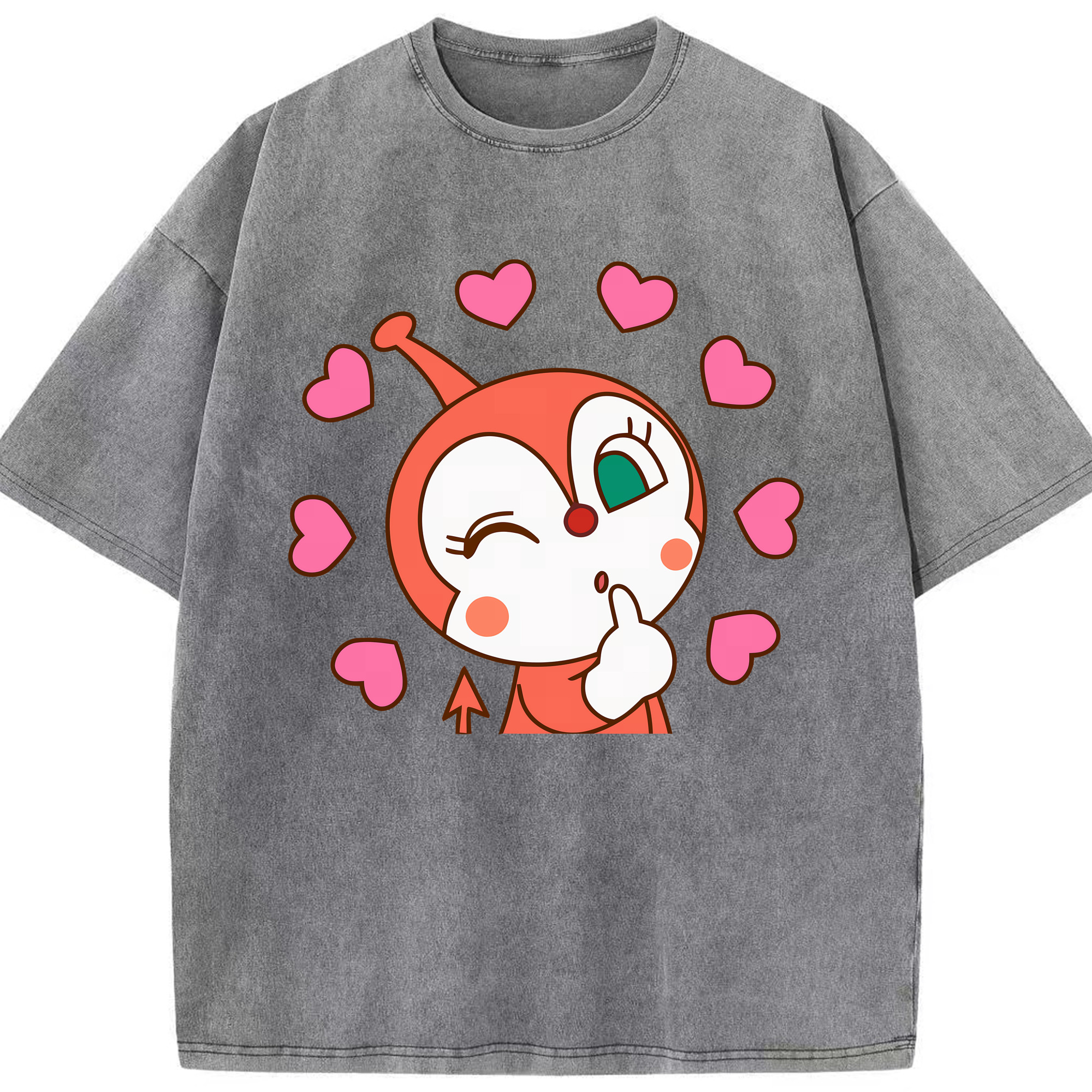 （画像用） アンパンマン Anpanman 綿100% ヴィンテージ風 半袖Tシャツ（フロントプリント）