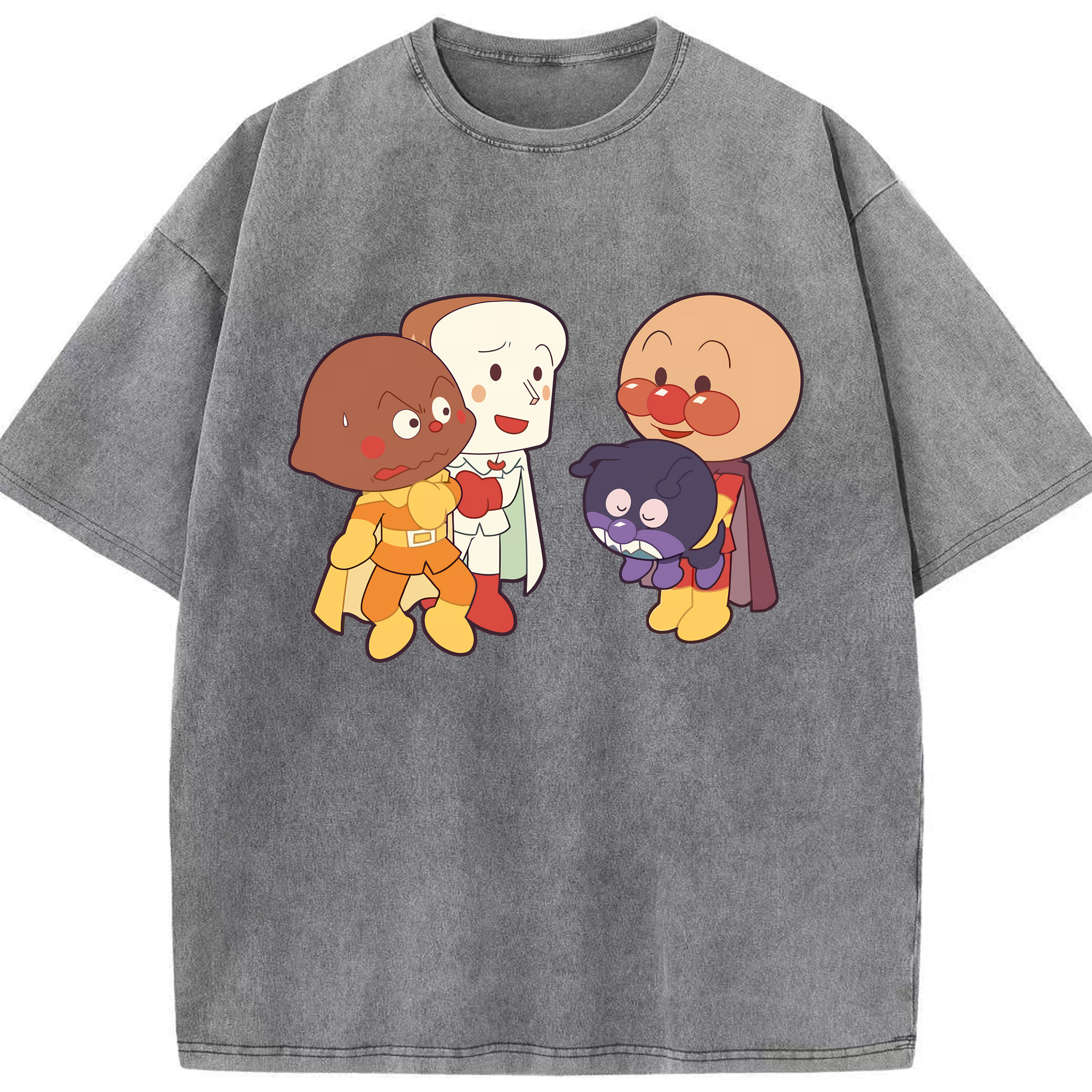 （画像用） アンパンマン Anpanman 綿100% ヴィンテージ風 半袖Tシャツ（フロントプリント）