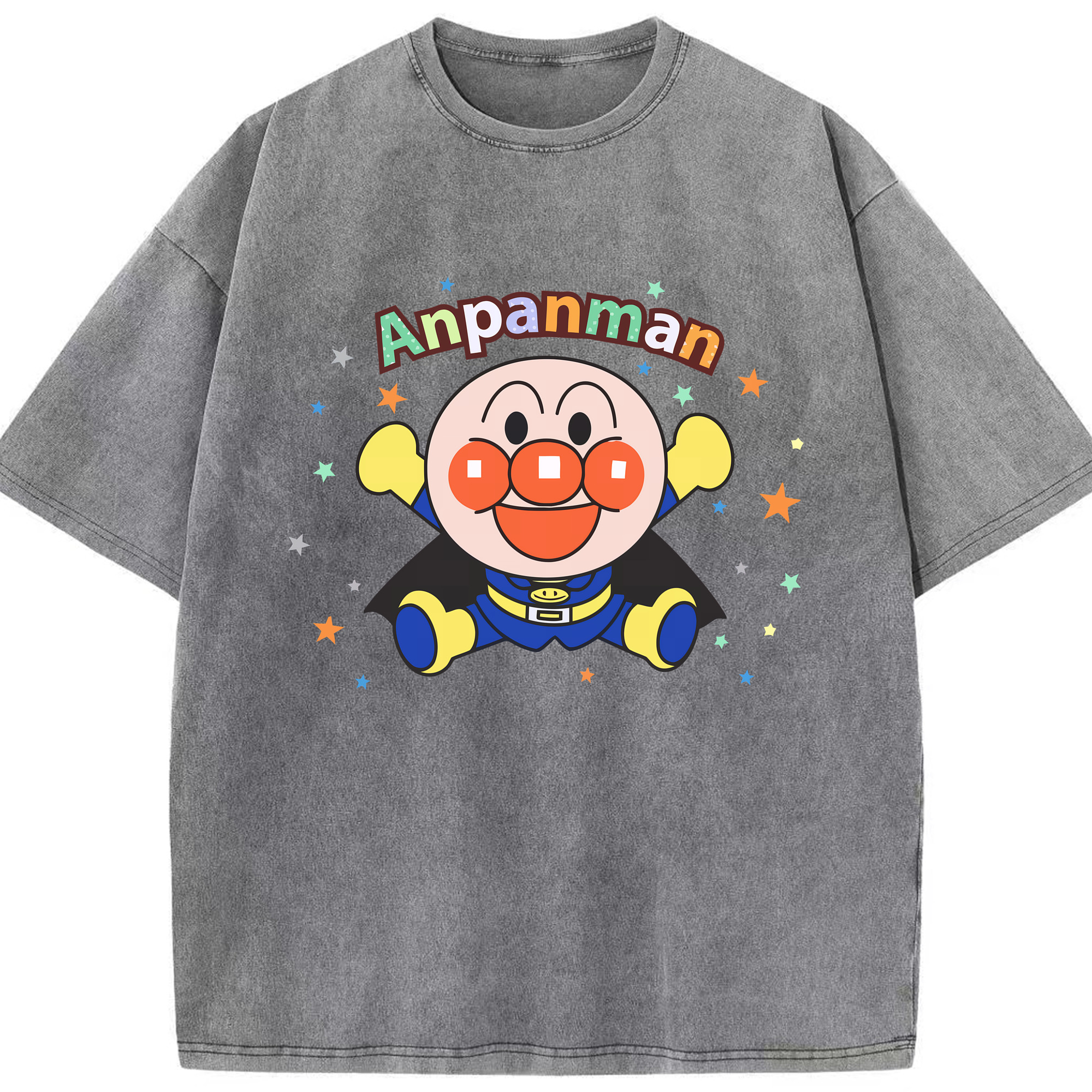 （画像用） アンパンマン Anpanman 綿100% ヴィンテージ風 半袖Tシャツ（フロントプリント）