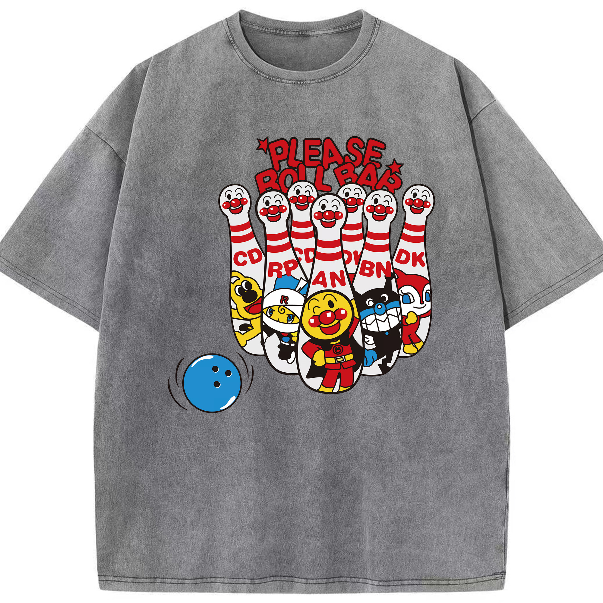 （画像用） アンパンマン Anpanman 綿100% ヴィンテージ風 半袖Tシャツ（フロントプリント）