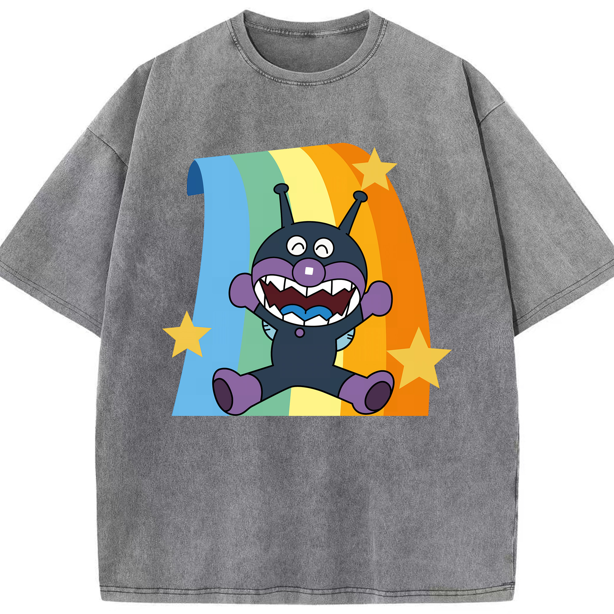 （画像用） アンパンマン Anpanman 綿100% ヴィンテージ風 半袖Tシャツ（フロントプリント）