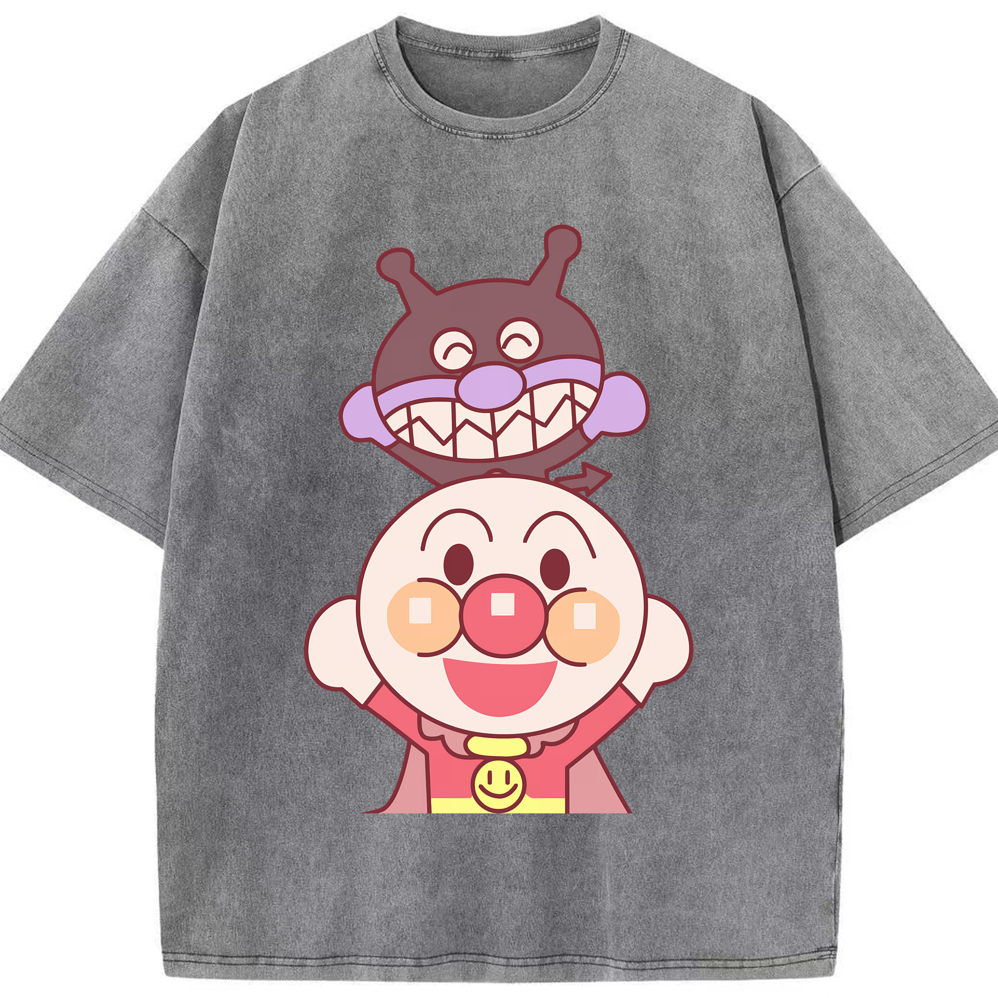 （画像用） アンパンマン Anpanman 綿100% ヴィンテージ風 半袖Tシャツ（フロントプリント）