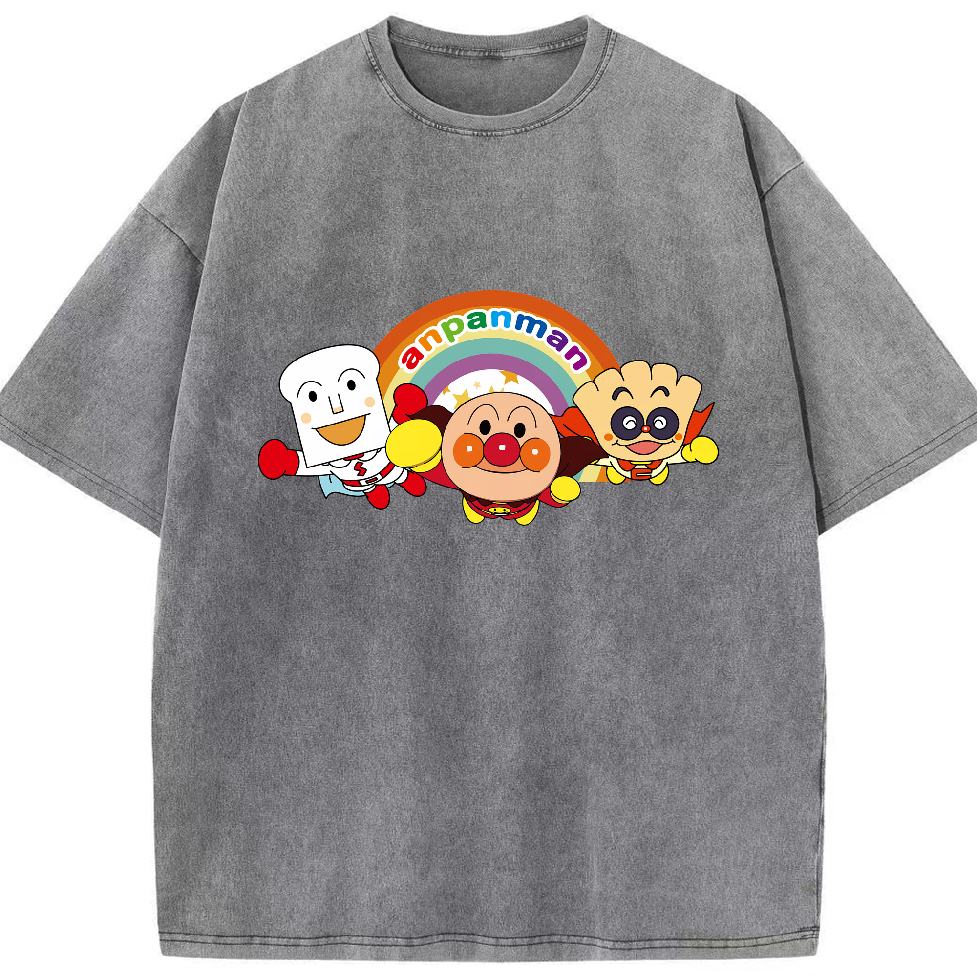 （画像用） アンパンマン Anpanman 綿100% ヴィンテージ風 半袖Tシャツ（フロントプリント）