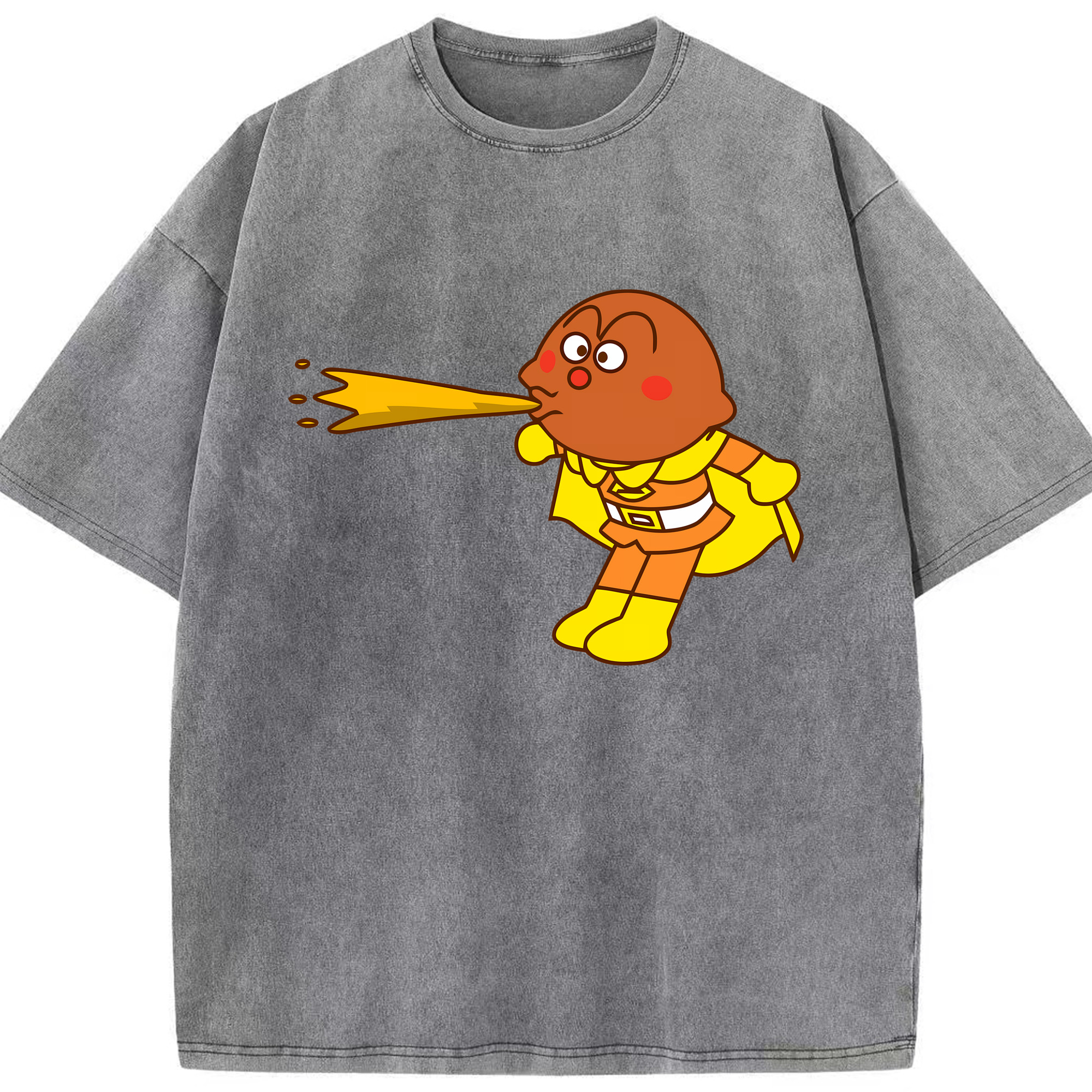 （画像用） アンパンマン Anpanman 綿100% ヴィンテージ風 半袖Tシャツ（フロントプリント）