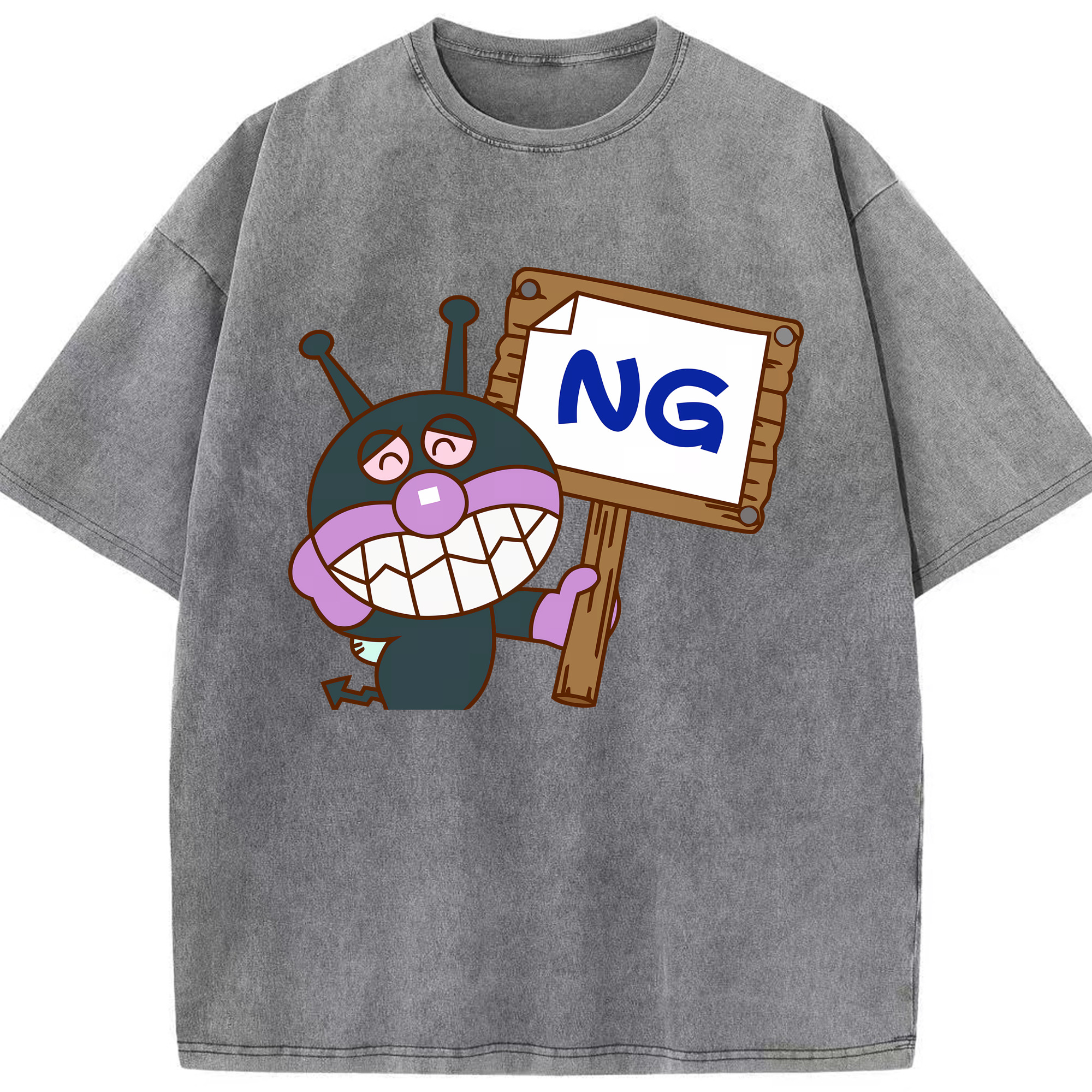 （画像用） アンパンマン Anpanman 綿100% ヴィンテージ風 半袖Tシャツ（フロントプリント）