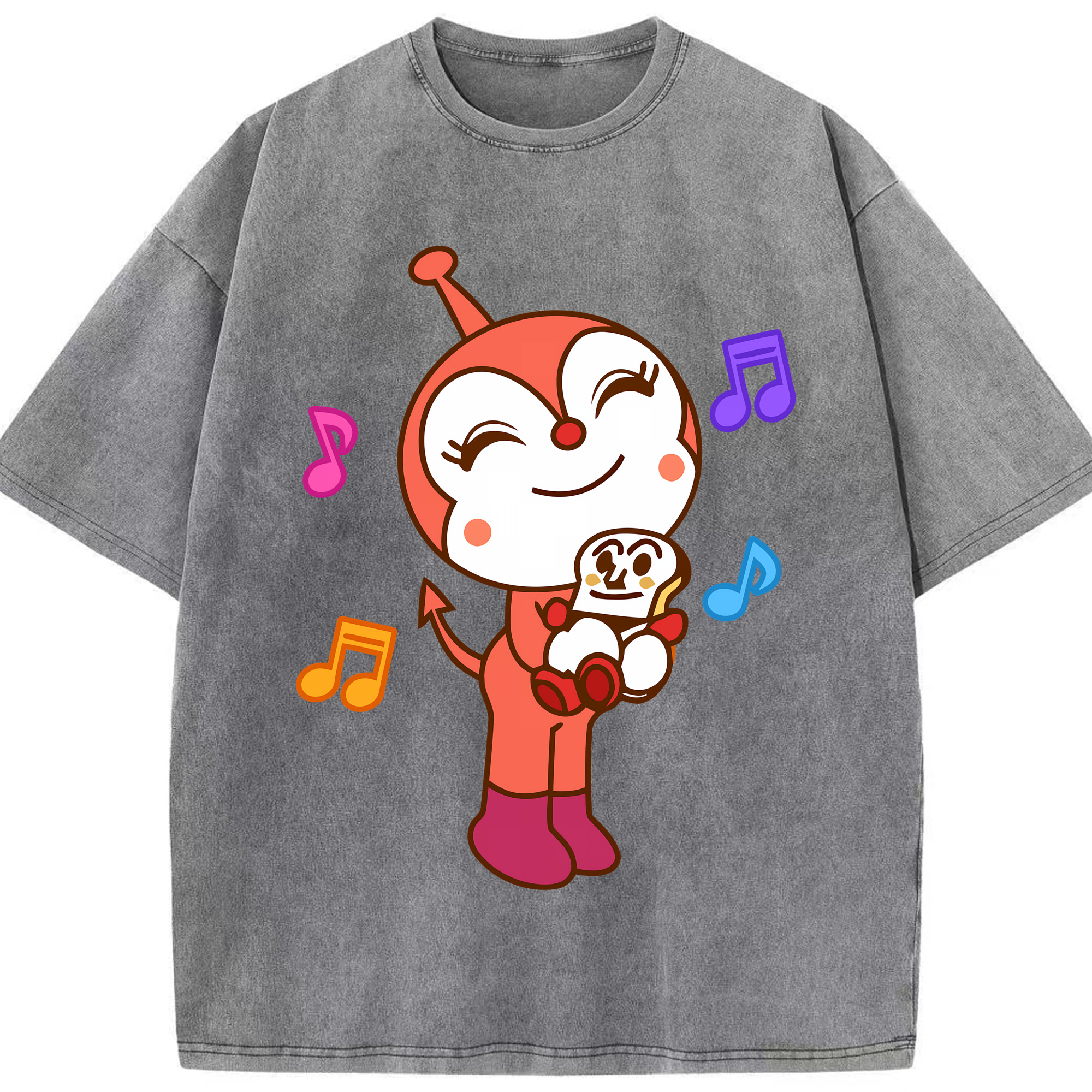 （画像用） アンパンマン Anpanman 綿100% ヴィンテージ風 半袖Tシャツ（フロントプリント）