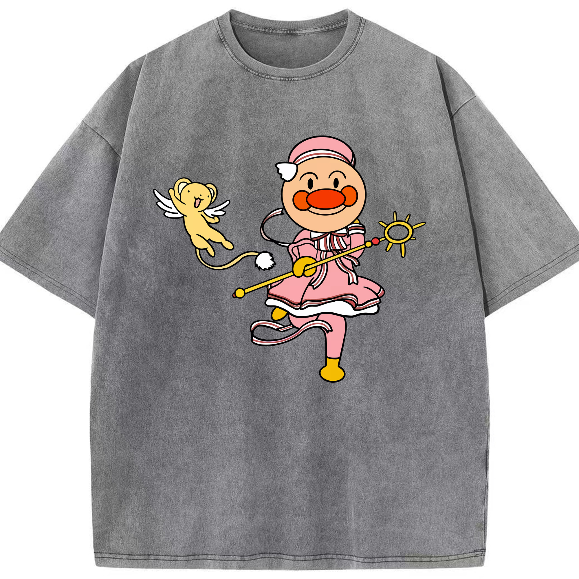 （画像用） アンパンマン Anpanman 綿100% ヴィンテージ風 半袖Tシャツ（フロントプリント）
