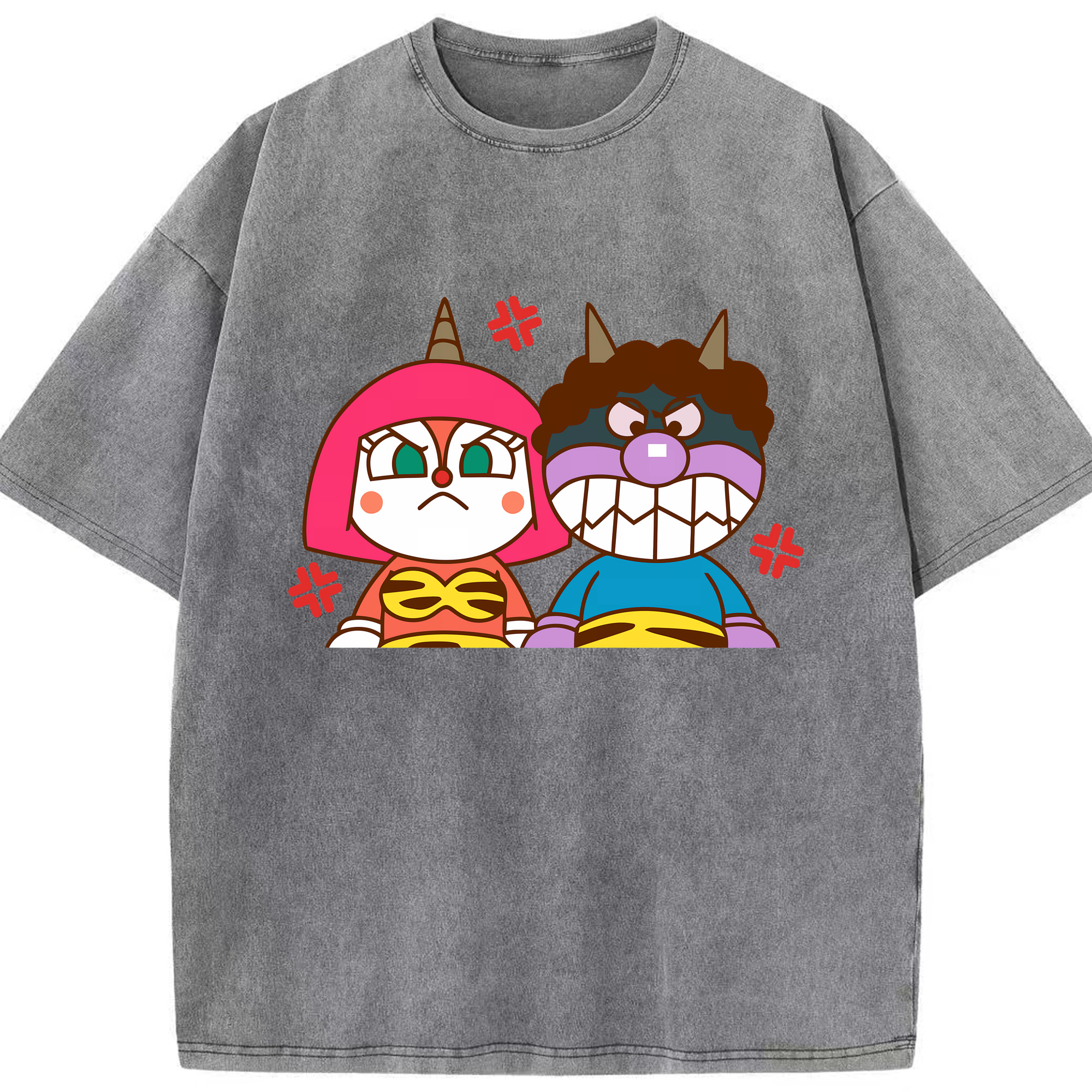 （画像用） アンパンマン Anpanman 綿100% ヴィンテージ風 半袖Tシャツ（フロントプリント）
