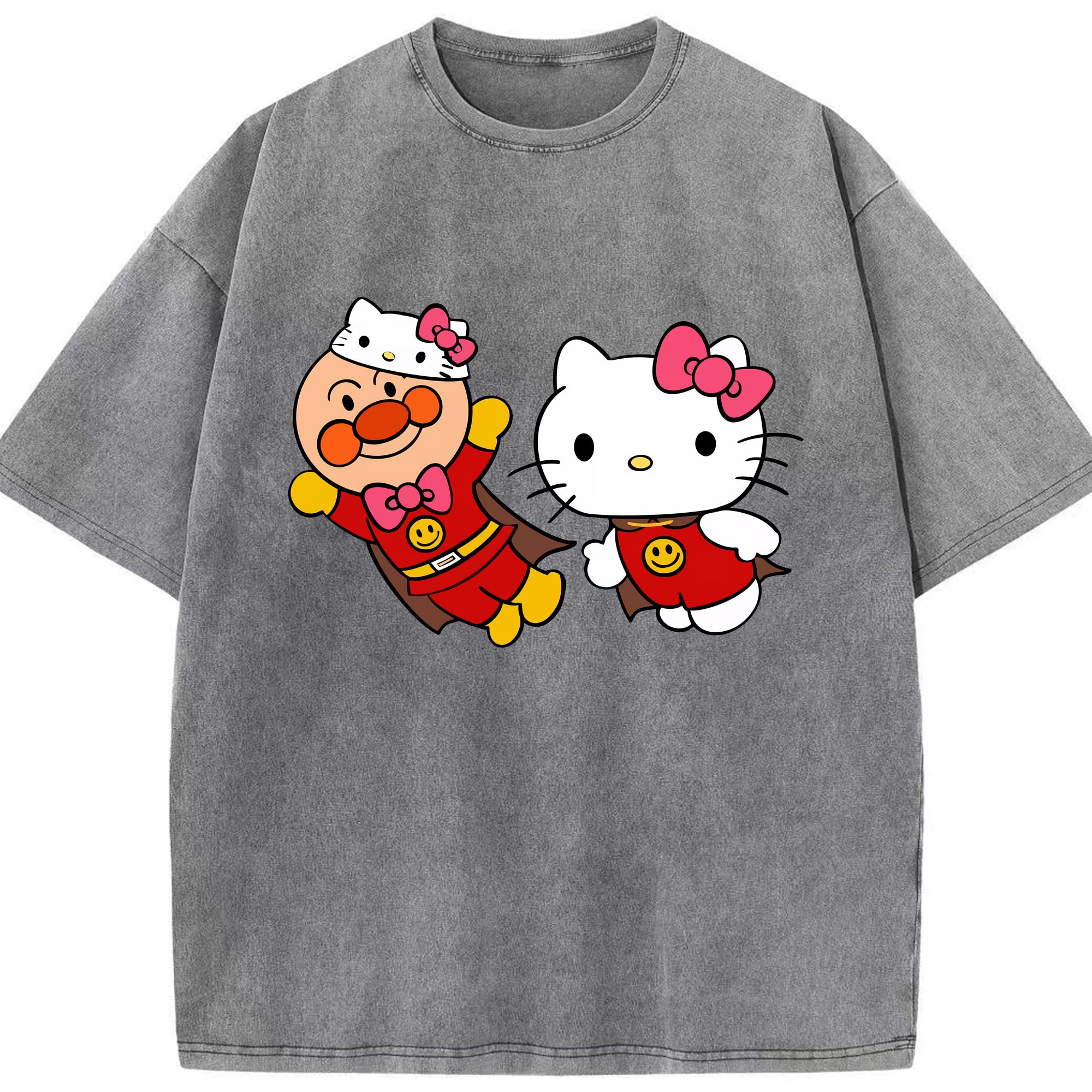 （画像用） アンパンマン Anpanman 綿100% ヴィンテージ風 半袖Tシャツ（フロントプリント）