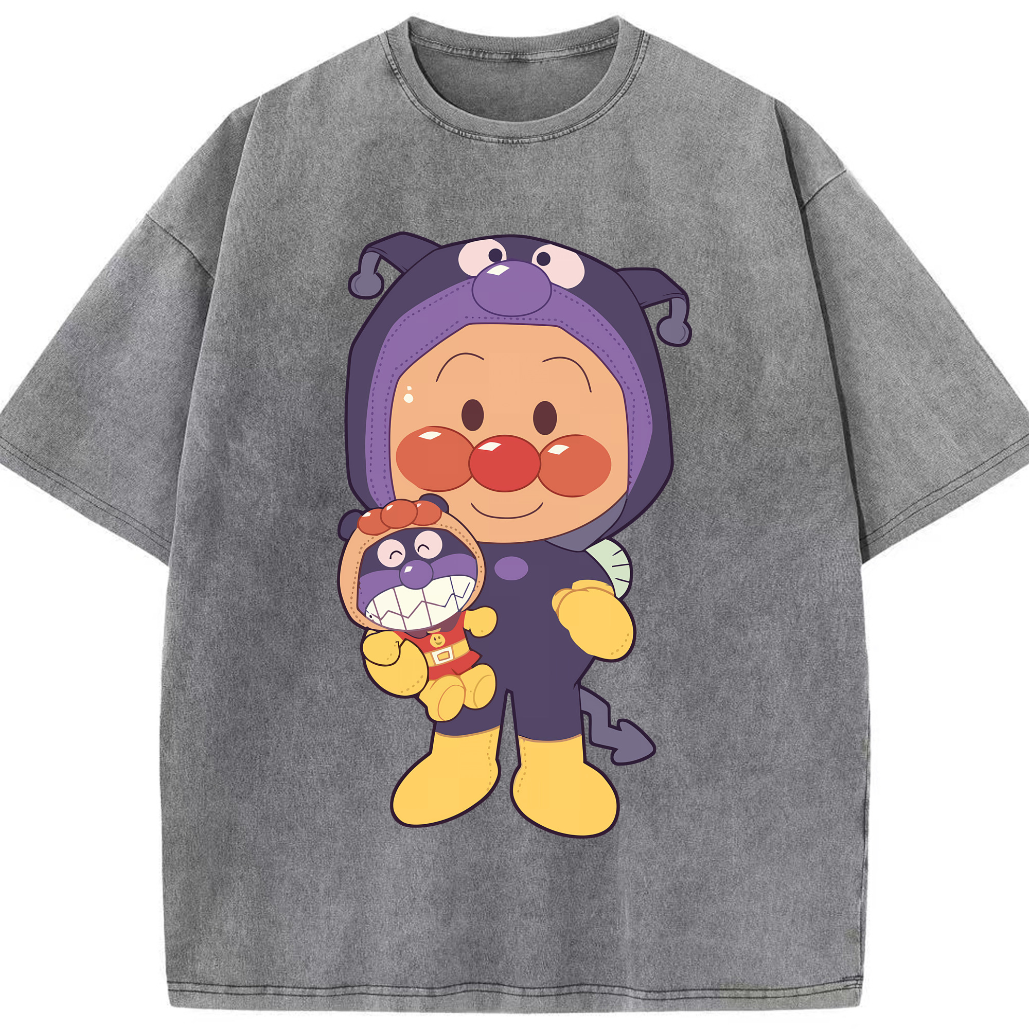 （画像用） アンパンマン Anpanman 綿100% ヴィンテージ風 半袖Tシャツ（フロントプリント）