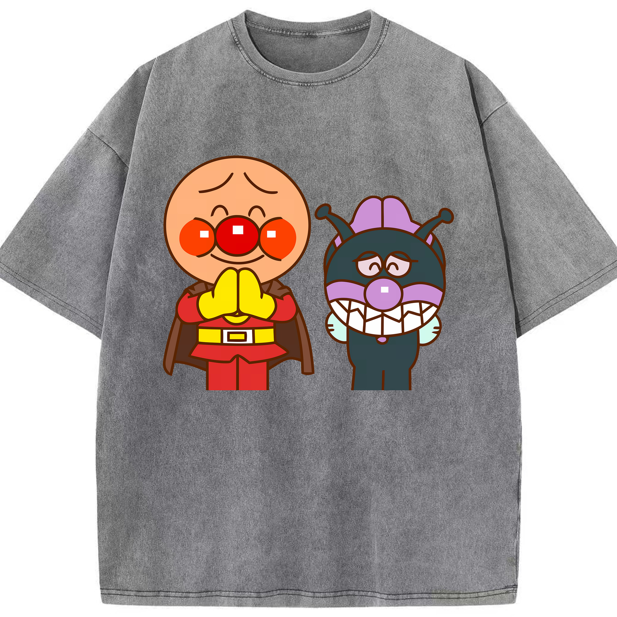（画像用） アンパンマン Anpanman 綿100% ヴィンテージ風 半袖Tシャツ（フロントプリント）