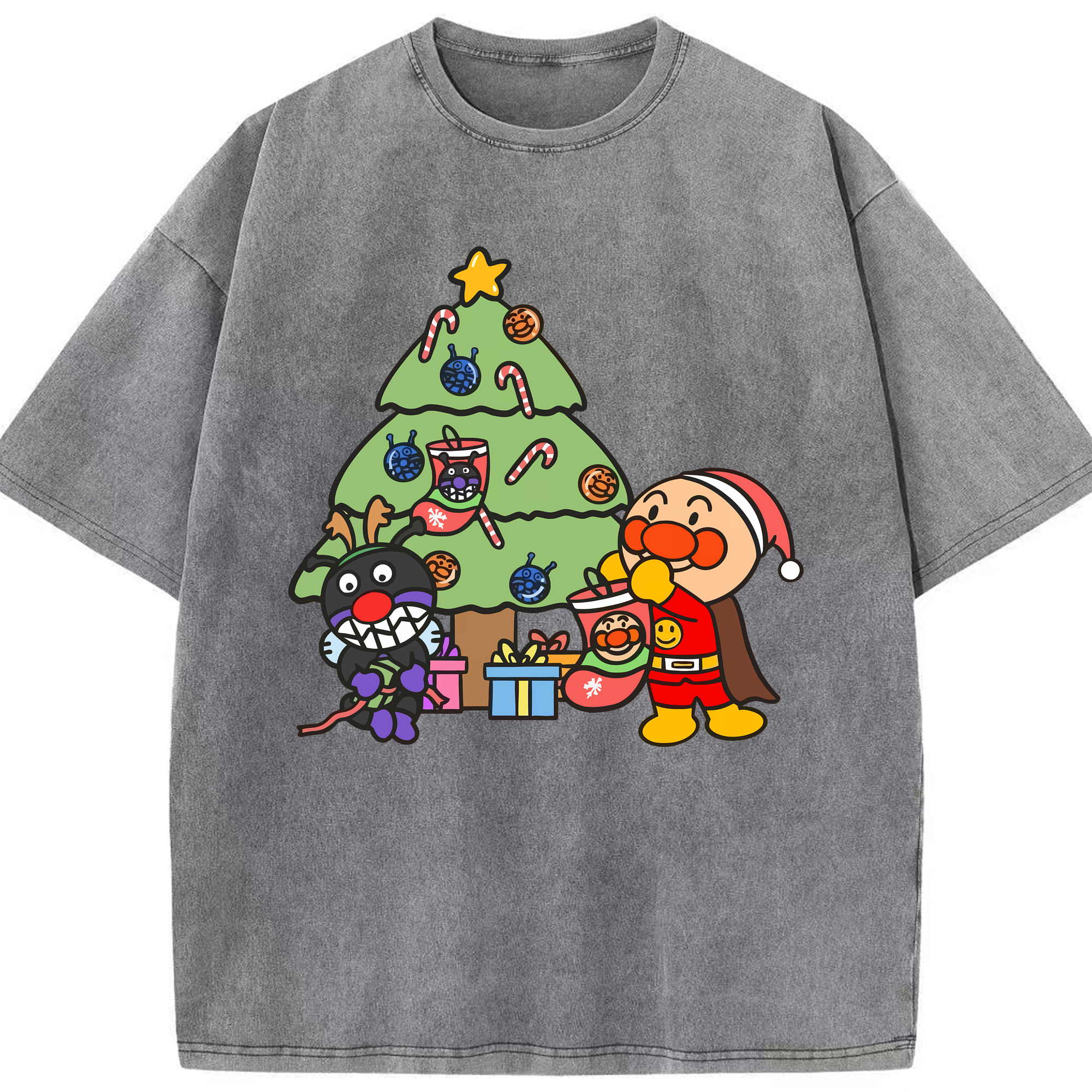（画像用） アンパンマン Anpanman 綿100% ヴィンテージ風 半袖Tシャツ（フロントプリント）