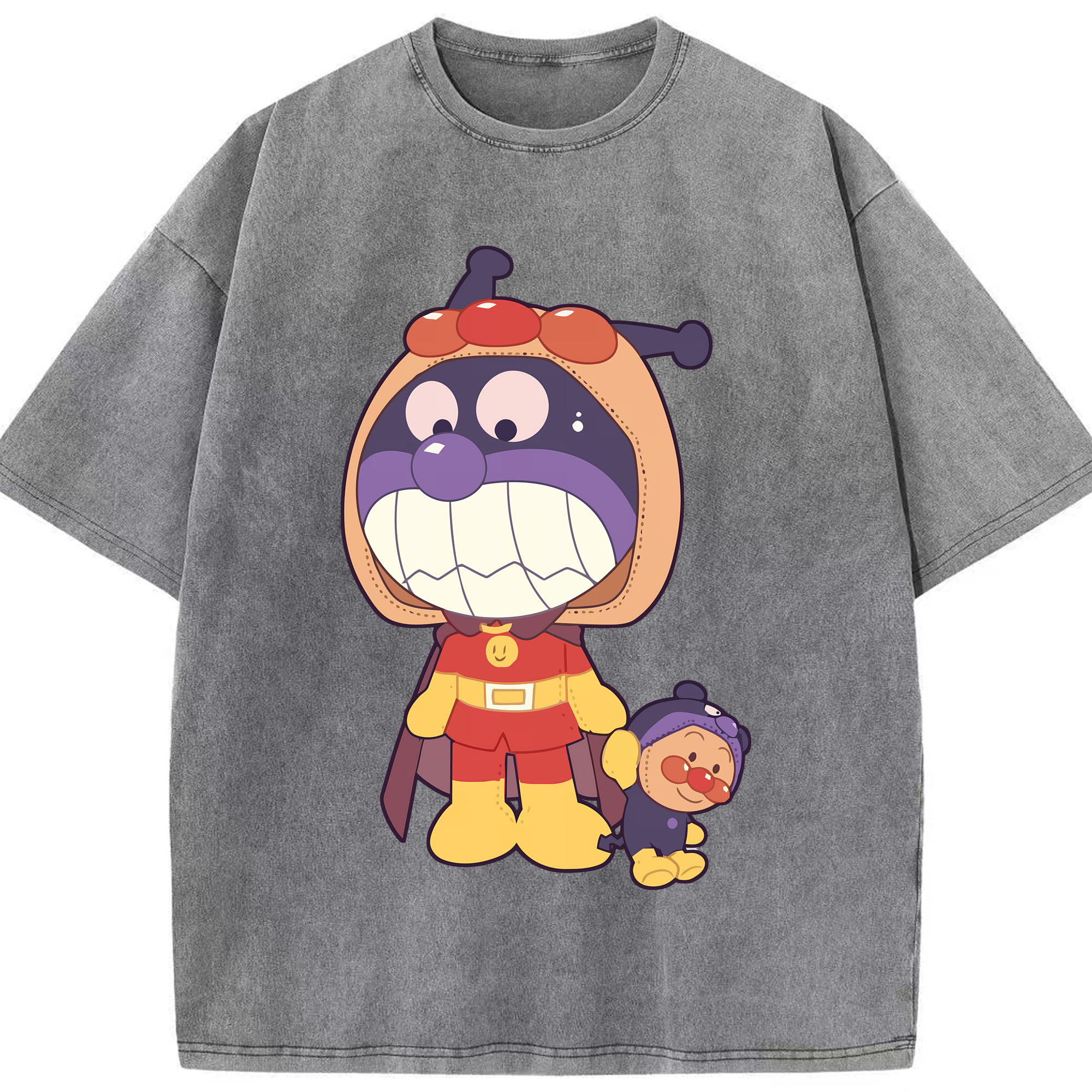 （画像用） アンパンマン Anpanman 綿100% ヴィンテージ風 半袖Tシャツ（フロントプリント）