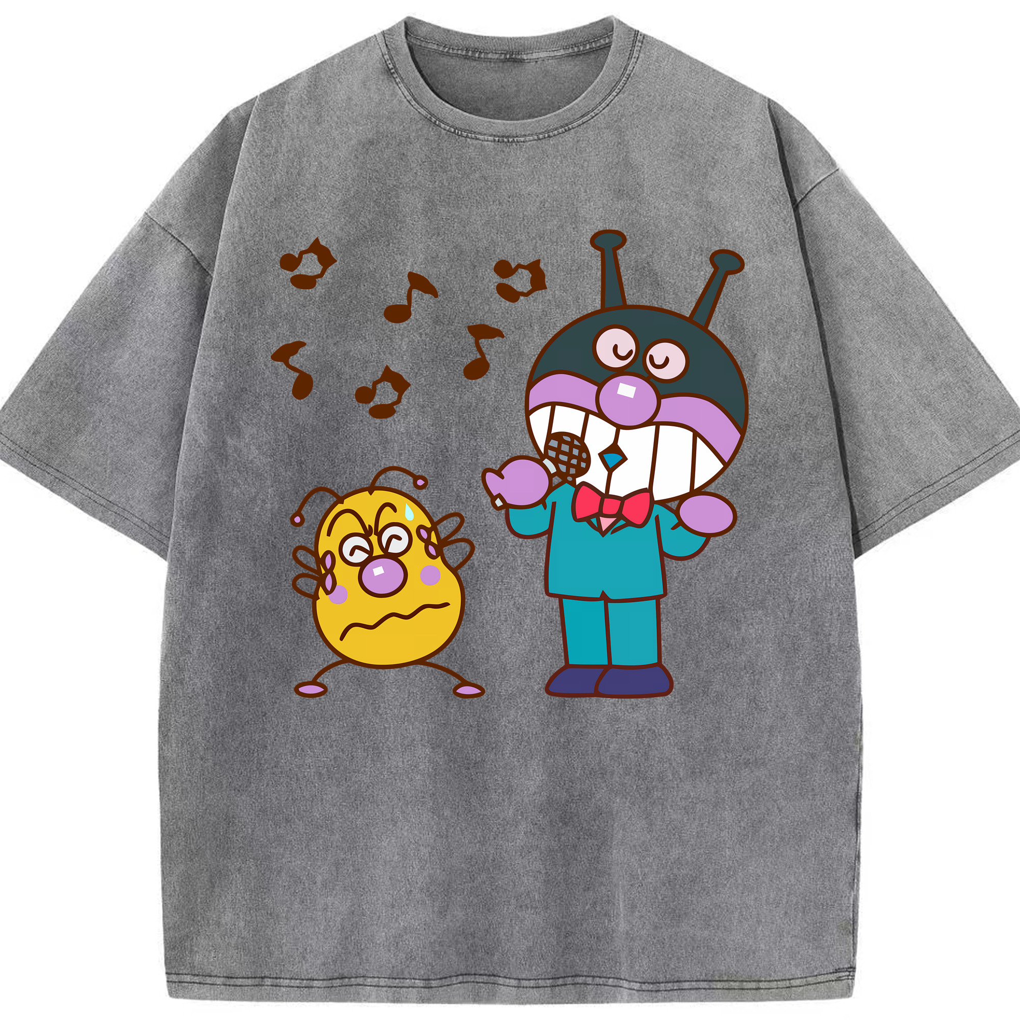 （画像用） アンパンマン Anpanman 綿100% ヴィンテージ風 半袖Tシャツ（フロントプリント）