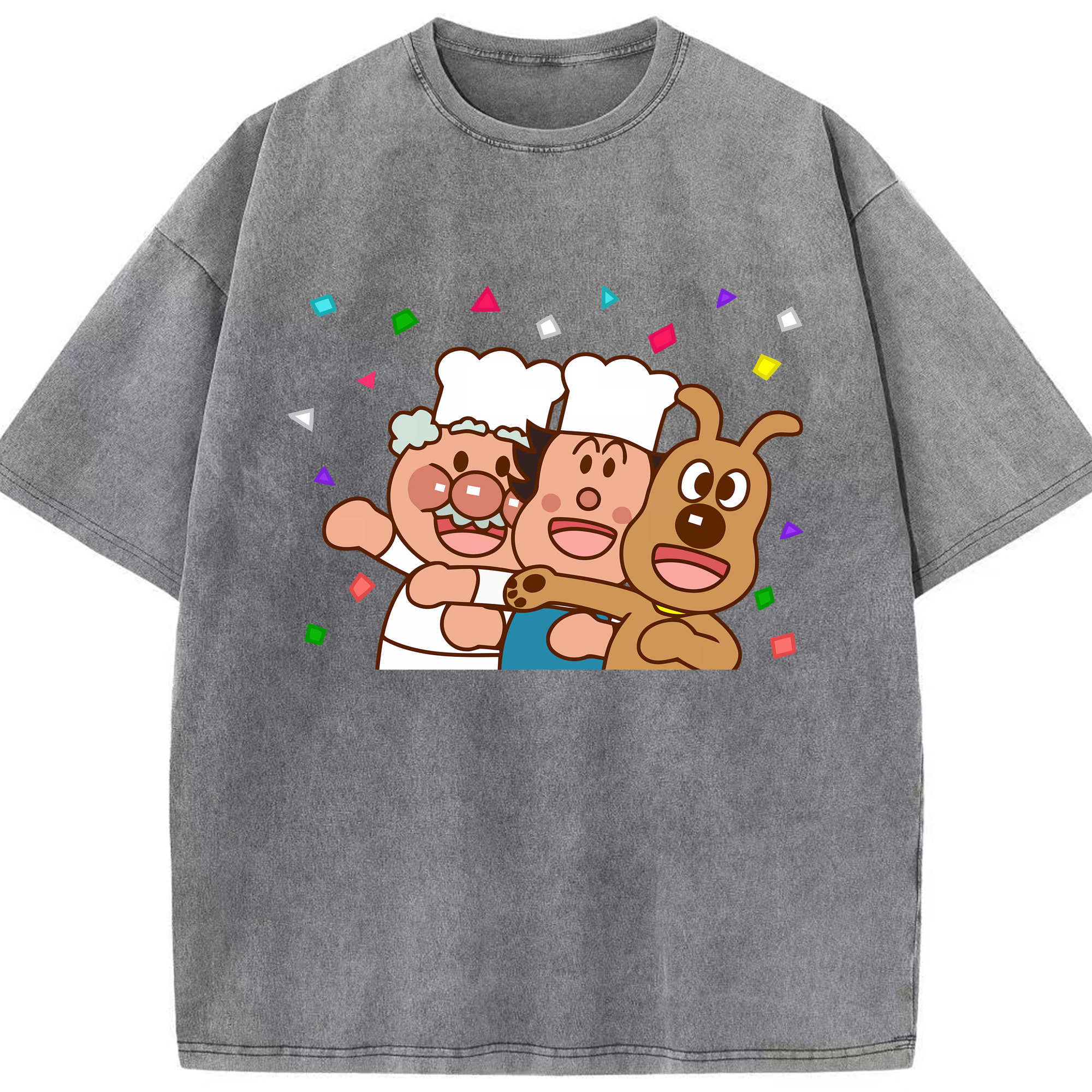 （画像用） アンパンマン Anpanman 綿100% ヴィンテージ風 半袖Tシャツ（フロントプリント）