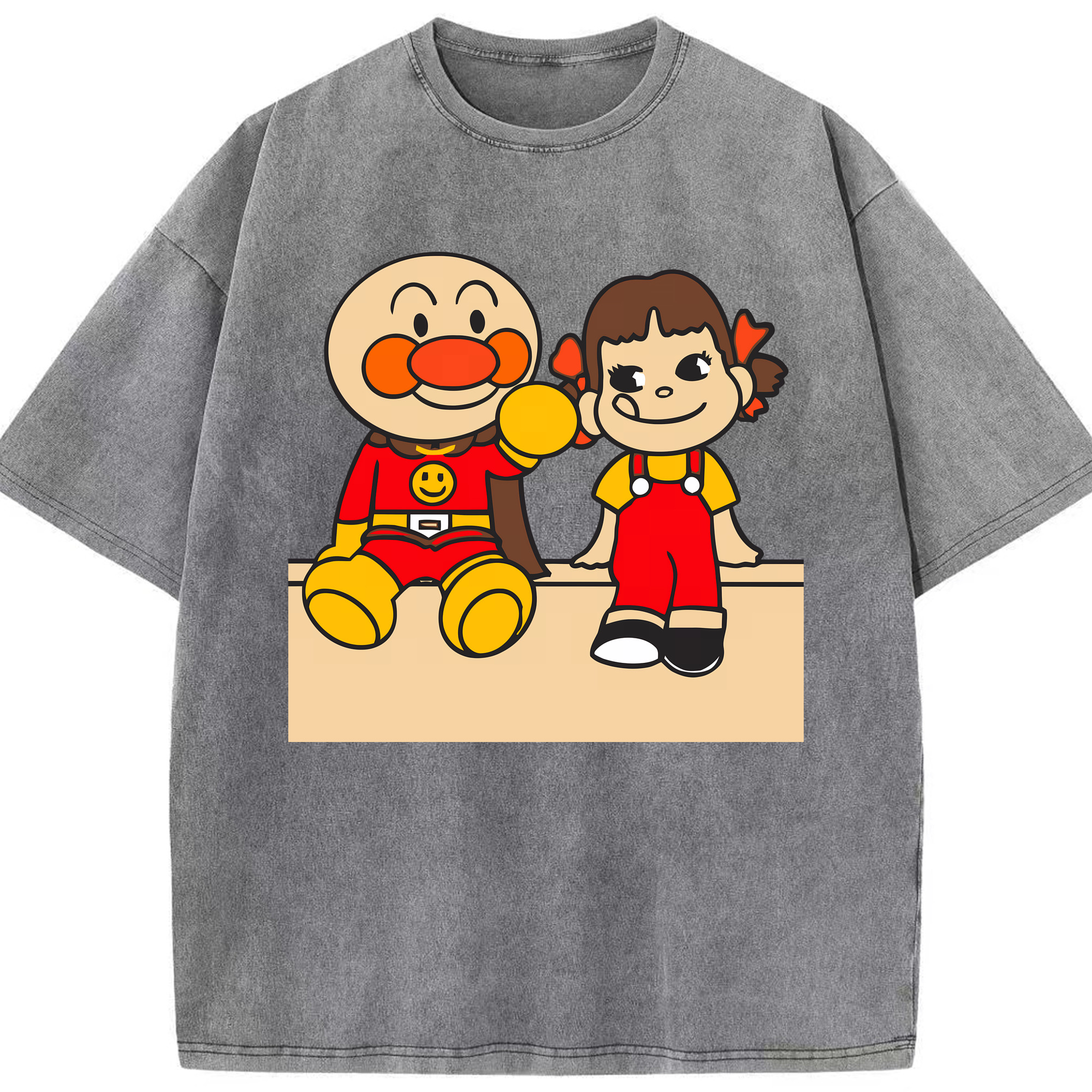 （画像用） アンパンマン Anpanman 綿100% ヴィンテージ風 半袖Tシャツ（フロントプリント）