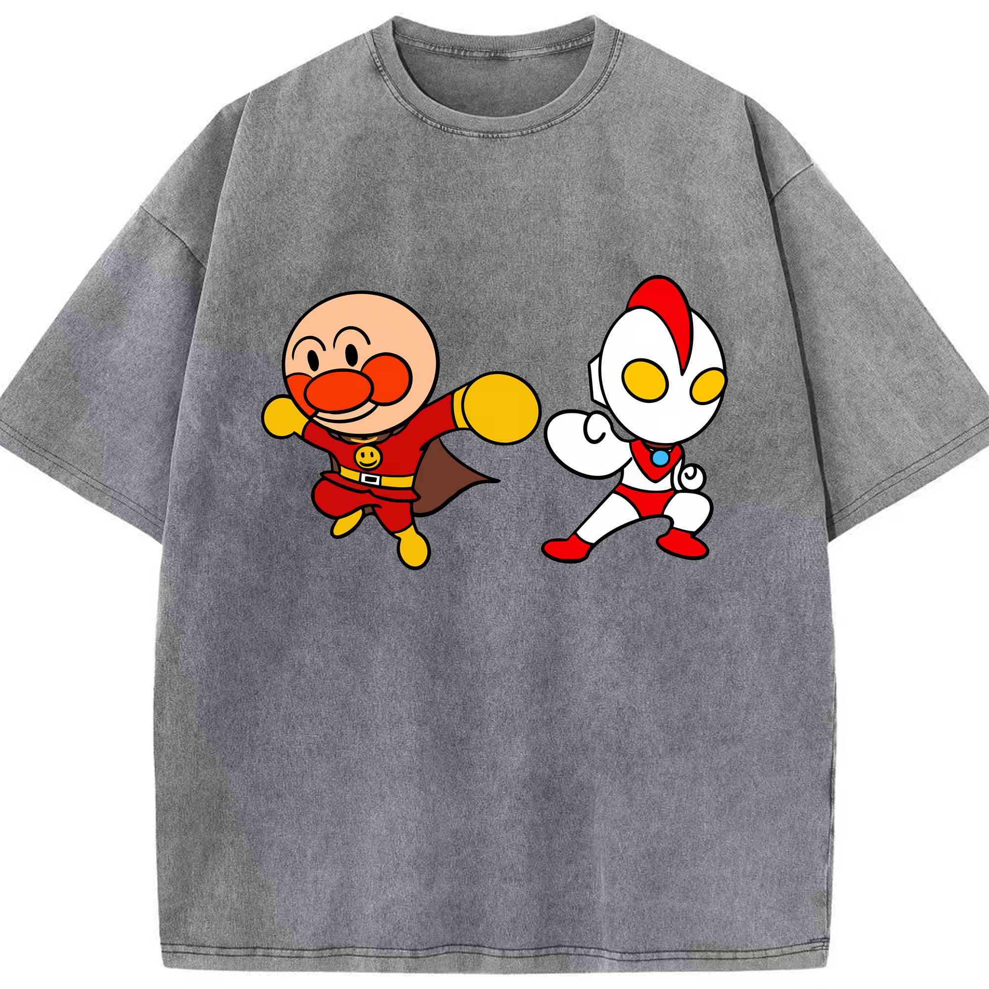 （画像用） アンパンマン Anpanman 綿100% ヴィンテージ風 半袖Tシャツ（フロントプリント）