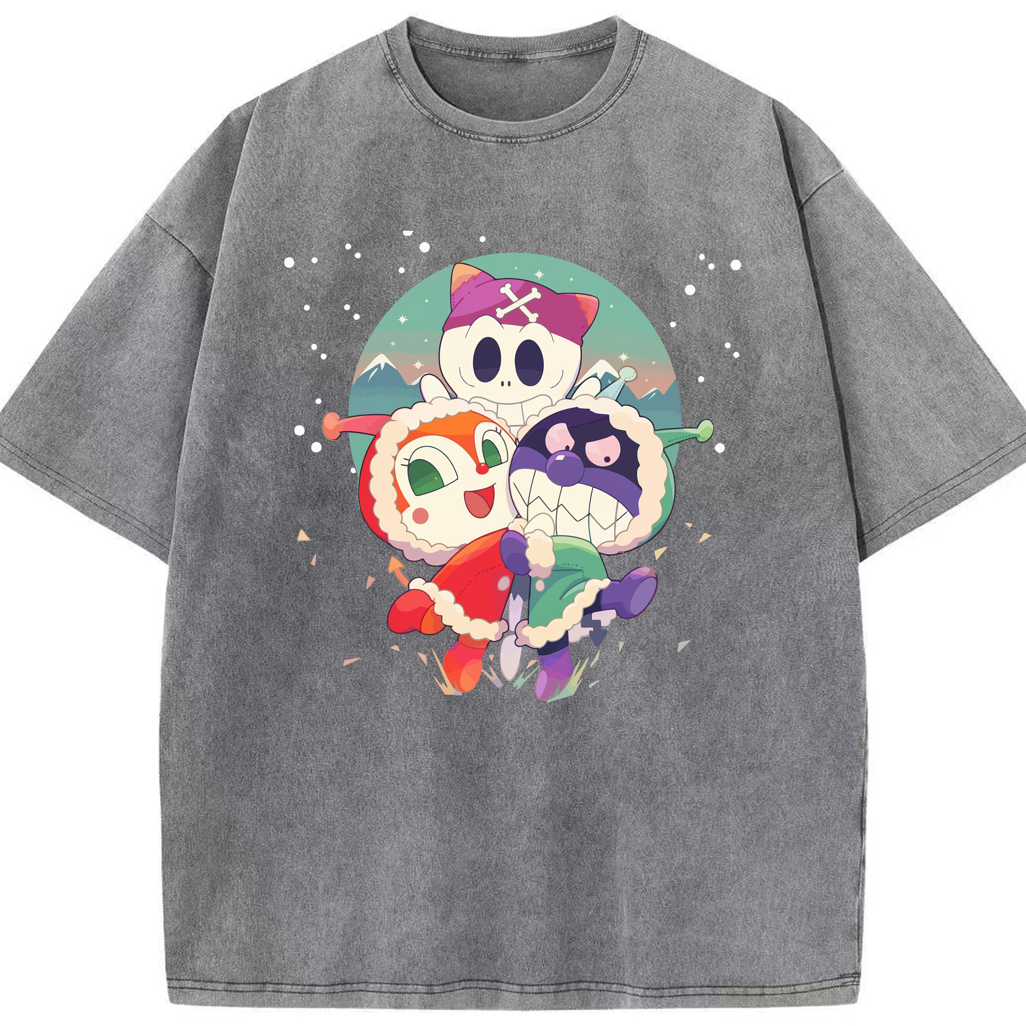 （画像用） アンパンマン Anpanman 綿100% ヴィンテージ風 半袖Tシャツ（フロントプリント）