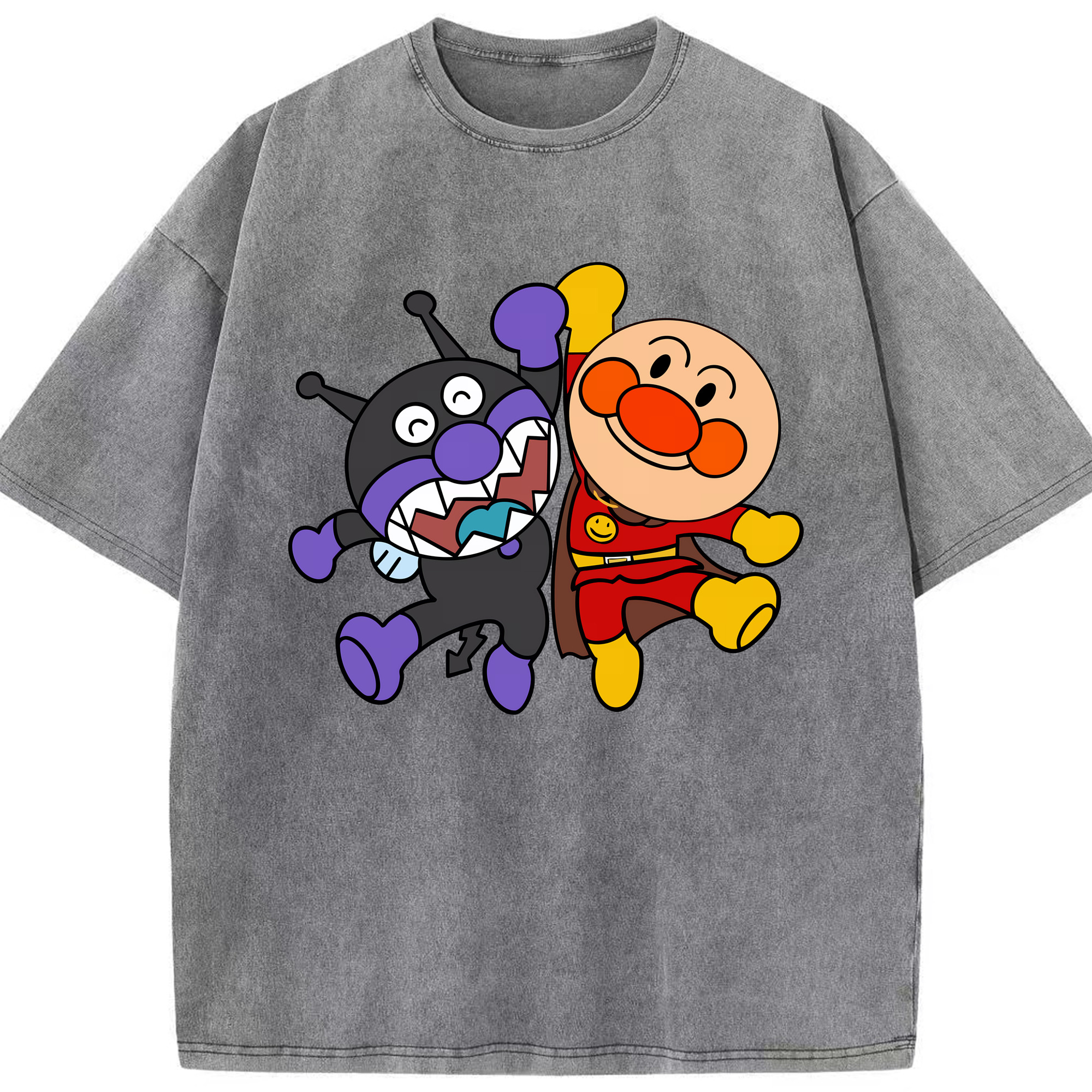 （画像用） アンパンマン Anpanman 綿100% ヴィンテージ風 半袖Tシャツ（フロントプリント）