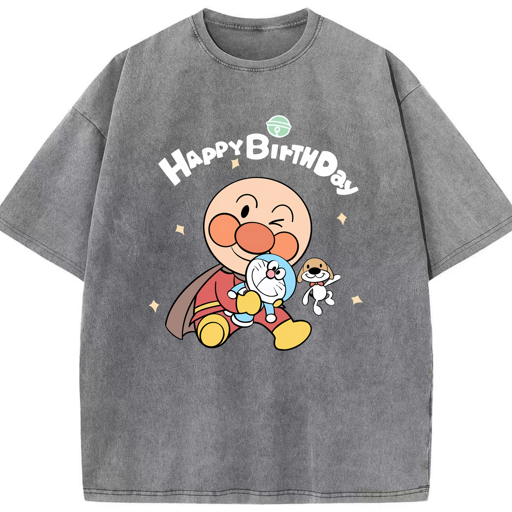 （画像用） アンパンマン Anpanman 綿100% ヴィンテージ風 半袖Tシャツ（フロントプリント）