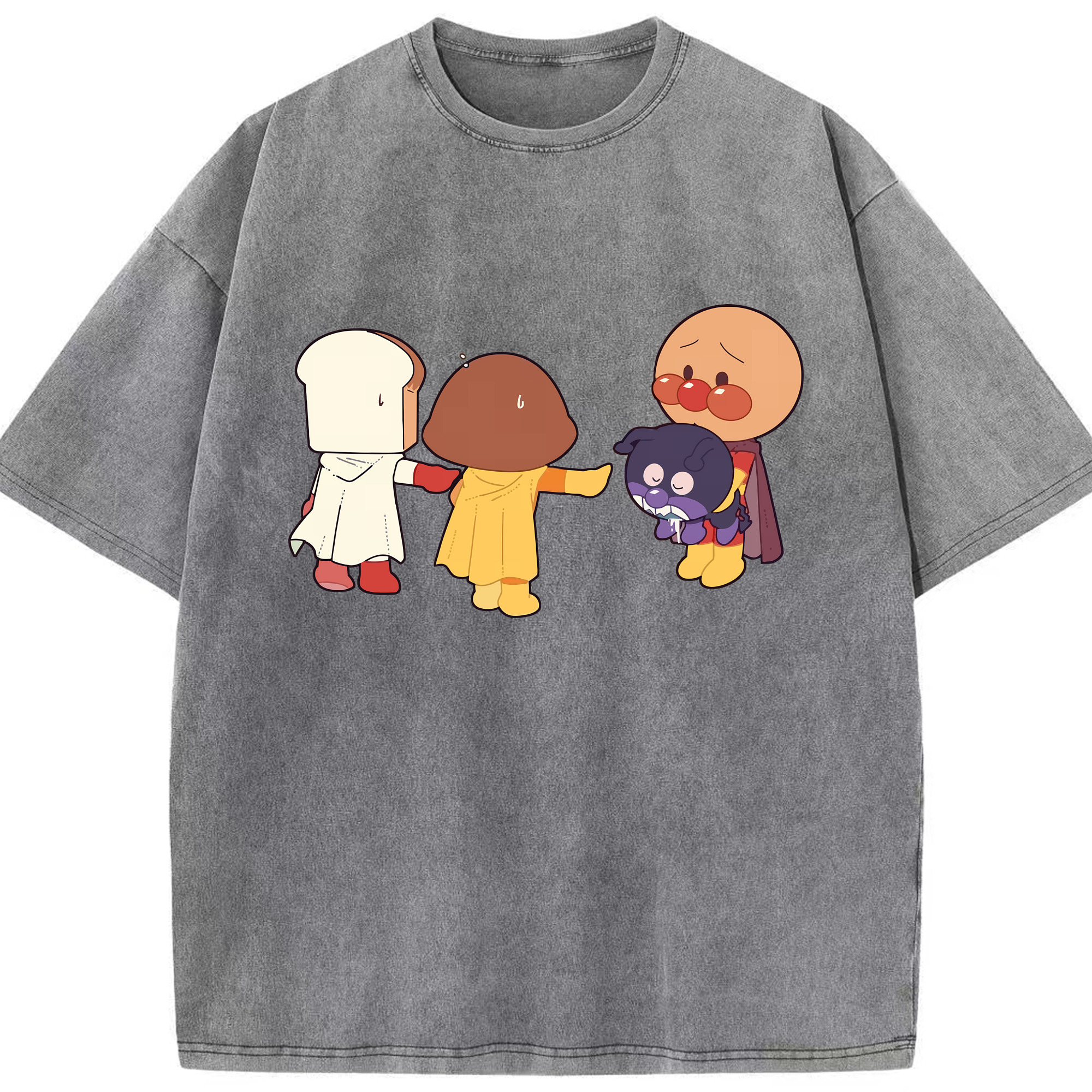 （画像用） アンパンマン Anpanman 綿100% ヴィンテージ風 半袖Tシャツ（フロントプリント）