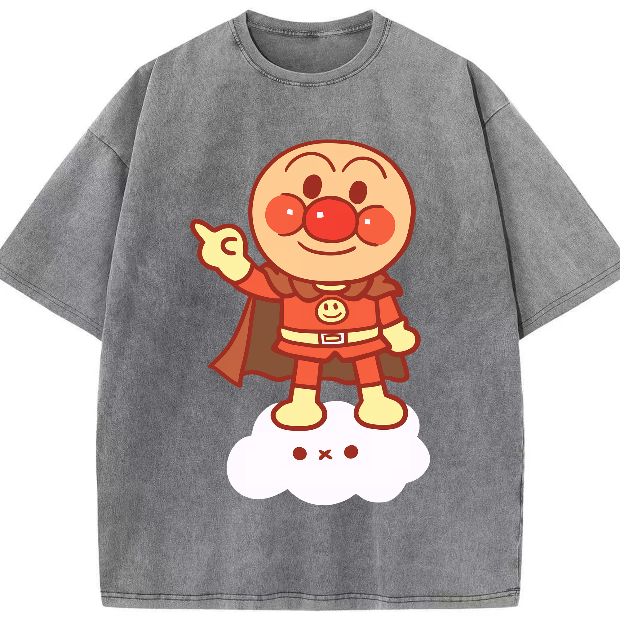 （画像用） アンパンマン Anpanman 綿100% ヴィンテージ風 半袖Tシャツ（フロントプリント）