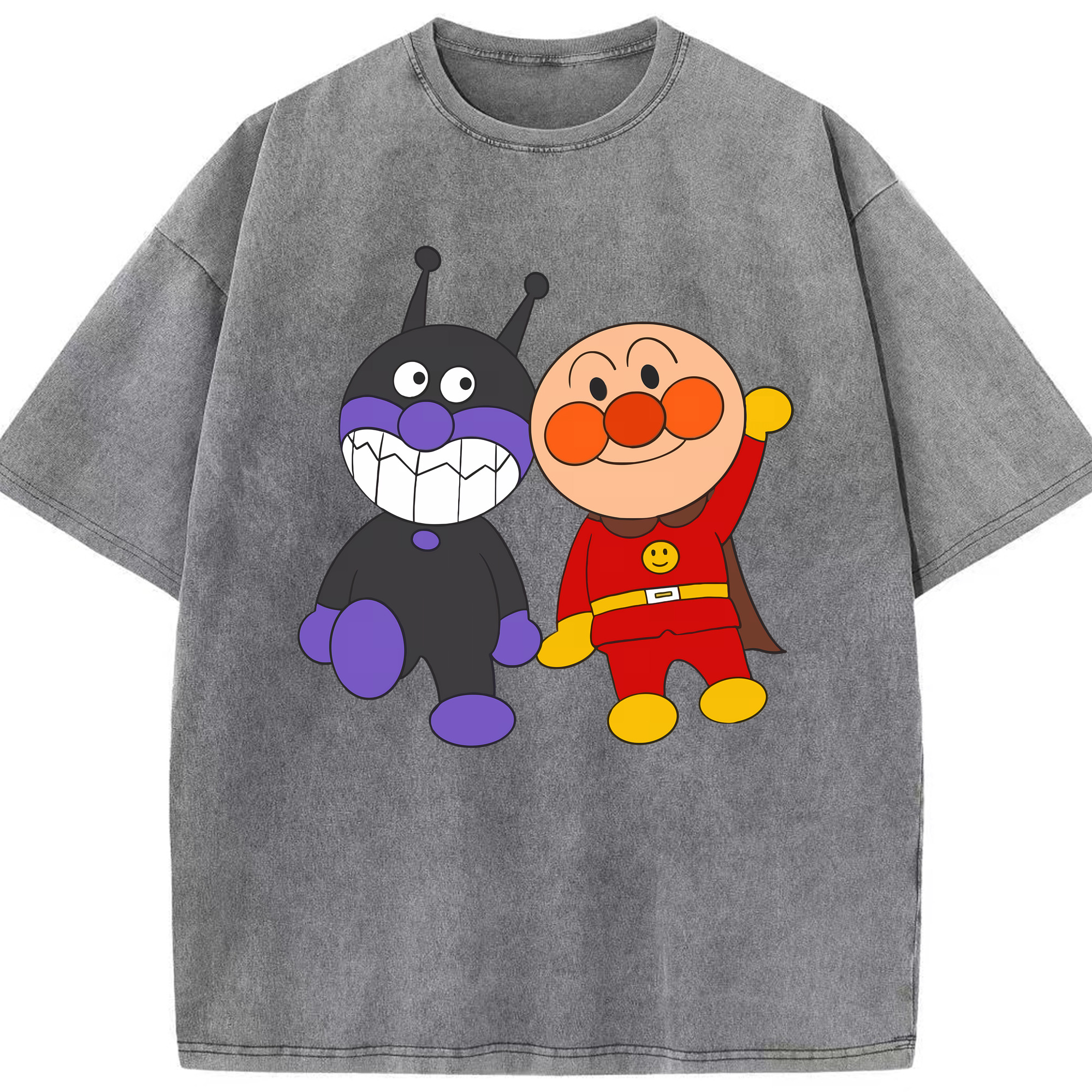 （画像用） アンパンマン Anpanman 綿100% ヴィンテージ風 半袖Tシャツ（フロントプリント）