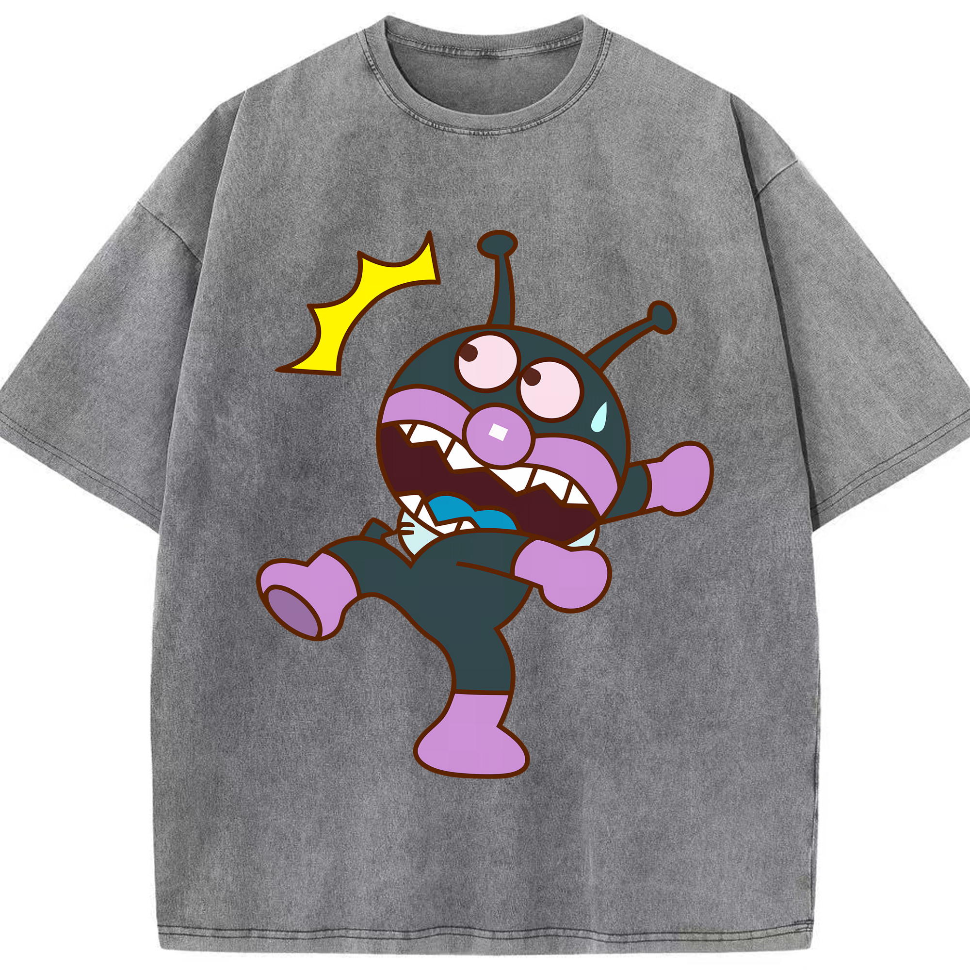 （画像用） アンパンマン Anpanman 綿100% ヴィンテージ風 半袖Tシャツ（フロントプリント）